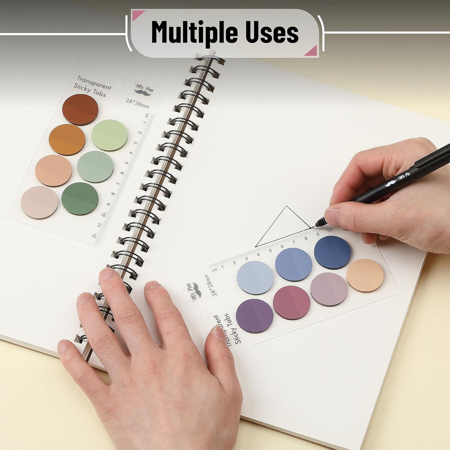 Mr. Pen- Transparent Sticky Notes, 560 Pcs, Assorted Colors, Round Translucent Sticky Notes