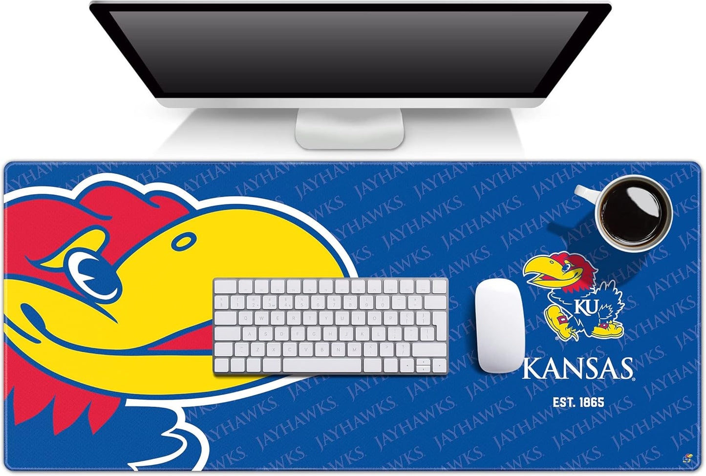 YouTheFan NCAA Kansas Jayhawks Logo Series Desk Pad