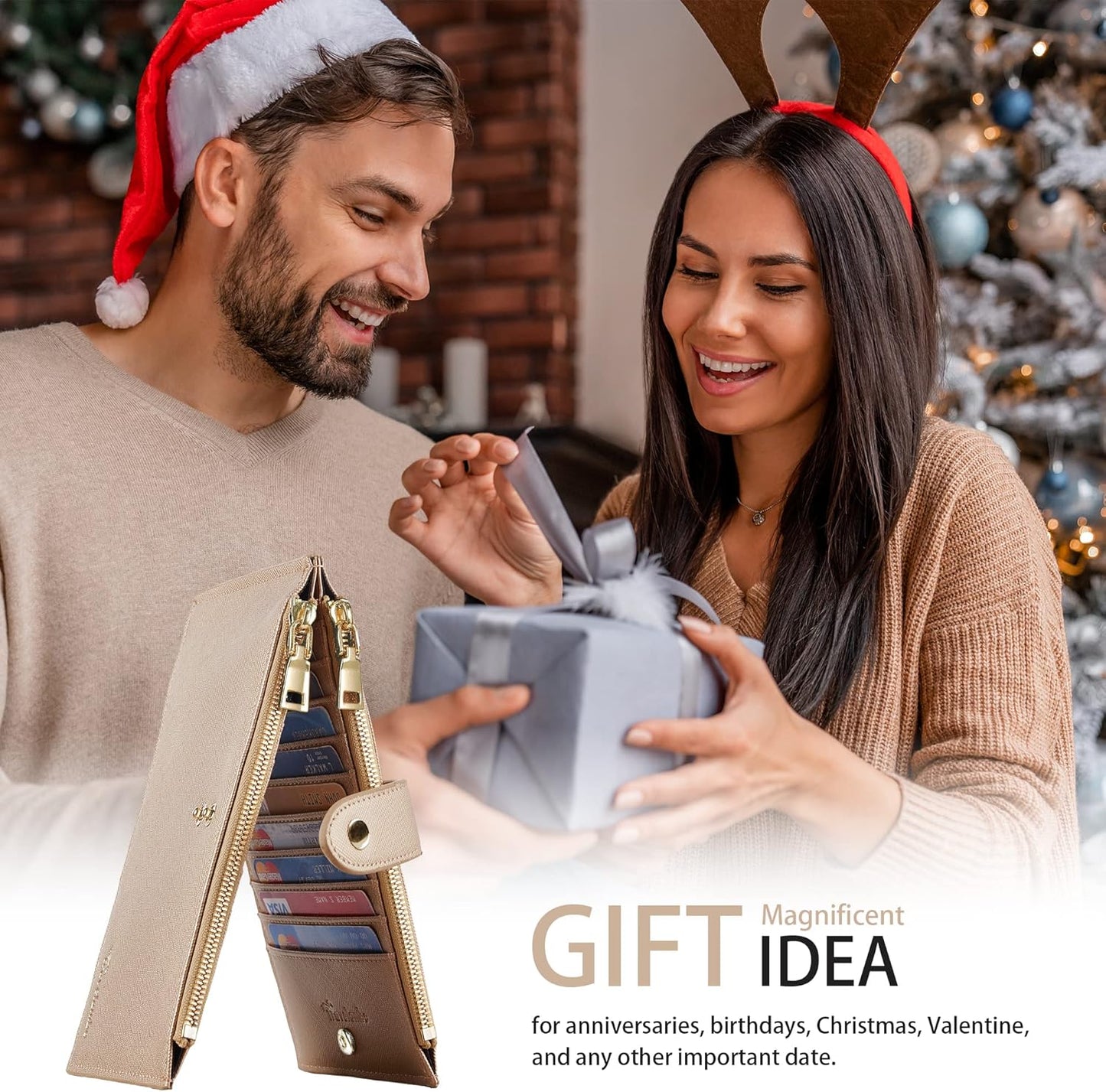 Travelambo RFID Wallet Women Large Size Bifold Multi Card Wallet Case with Zipper Pocke Credit Card Holder for Women