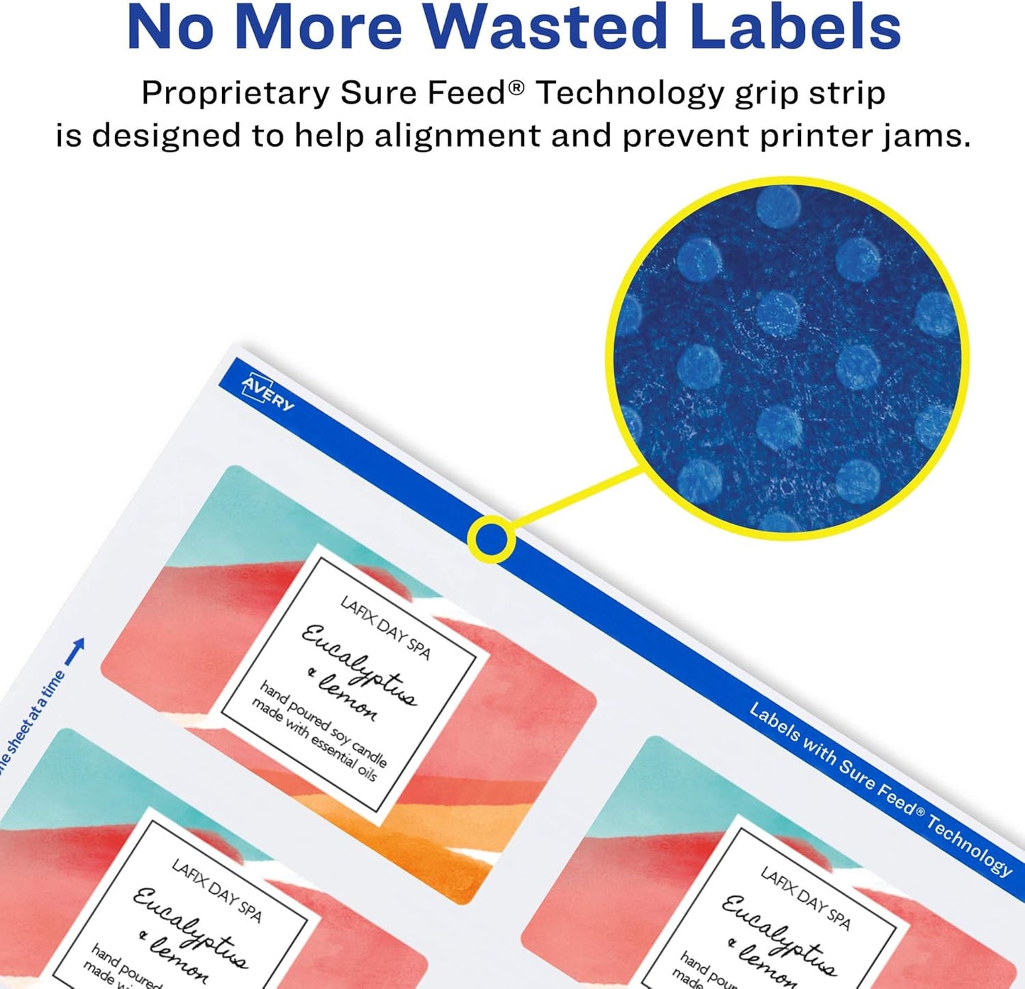 Avery Matte White Rectangle Labels, Sure Feed Technology, 2" x 4", 1,000 Matte White Printable Labels