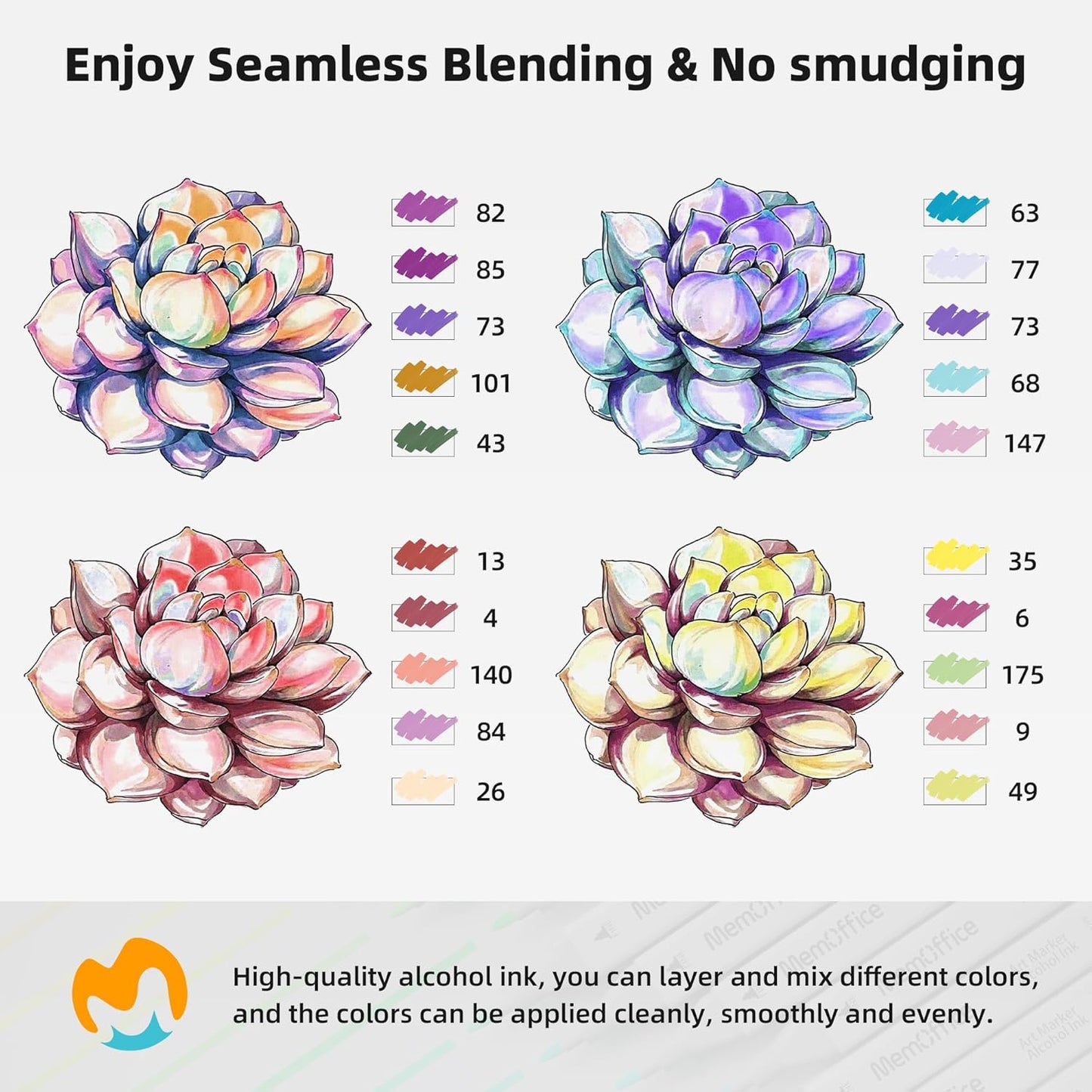 Marking ink 162 Colors Dual Tip Artist Alcohol Markers Set with Carrying Case - Perfect for Coloring, Drawing, Sketching, Card Making and Illustration - Perfect for Adults and Kids