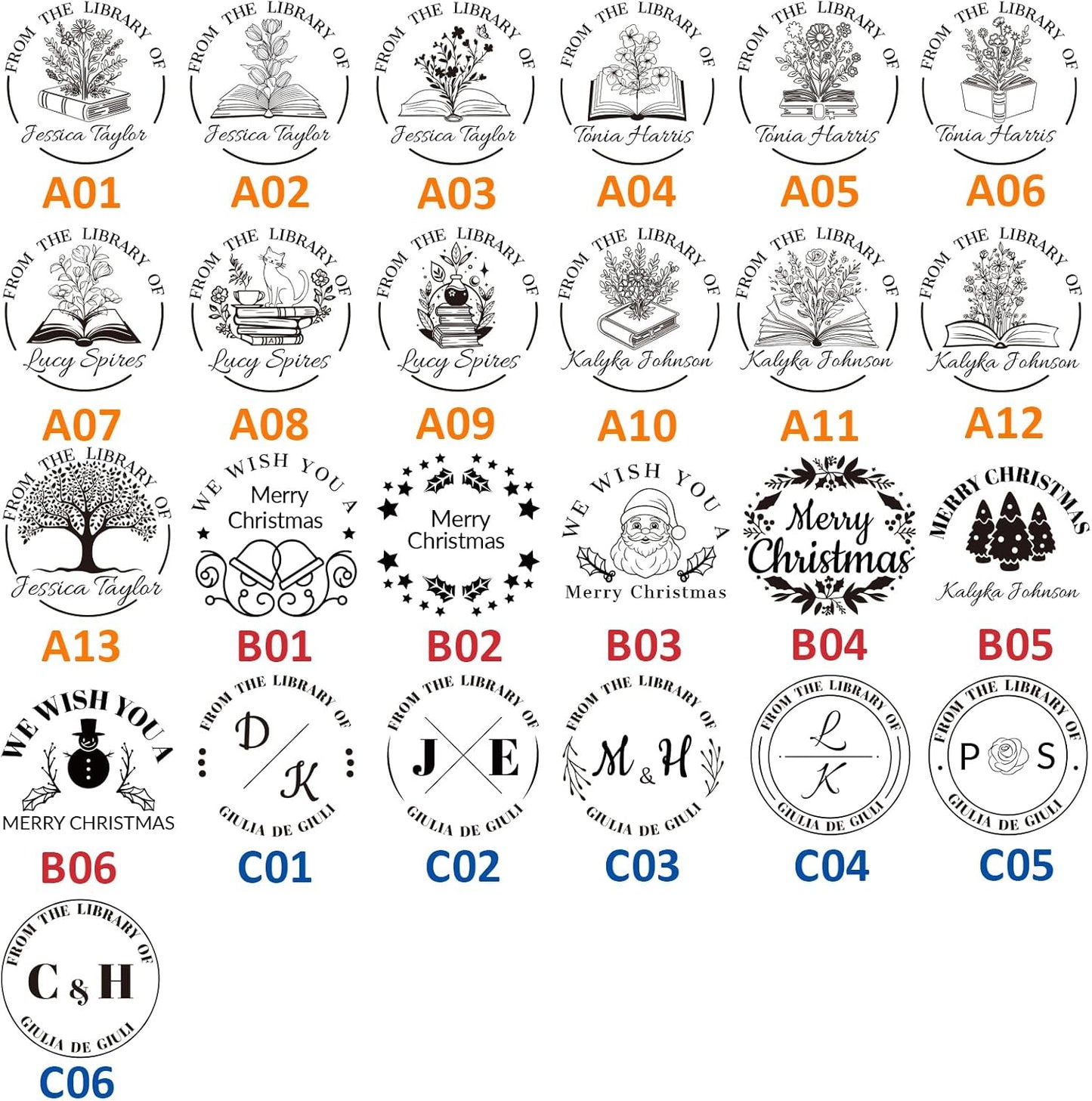 HDSD Custom Embosser - Personalized Book Embosser with Your Message or Design -Suitable for Wedding Invitations, Envelopes & Books (Flowers and Text)