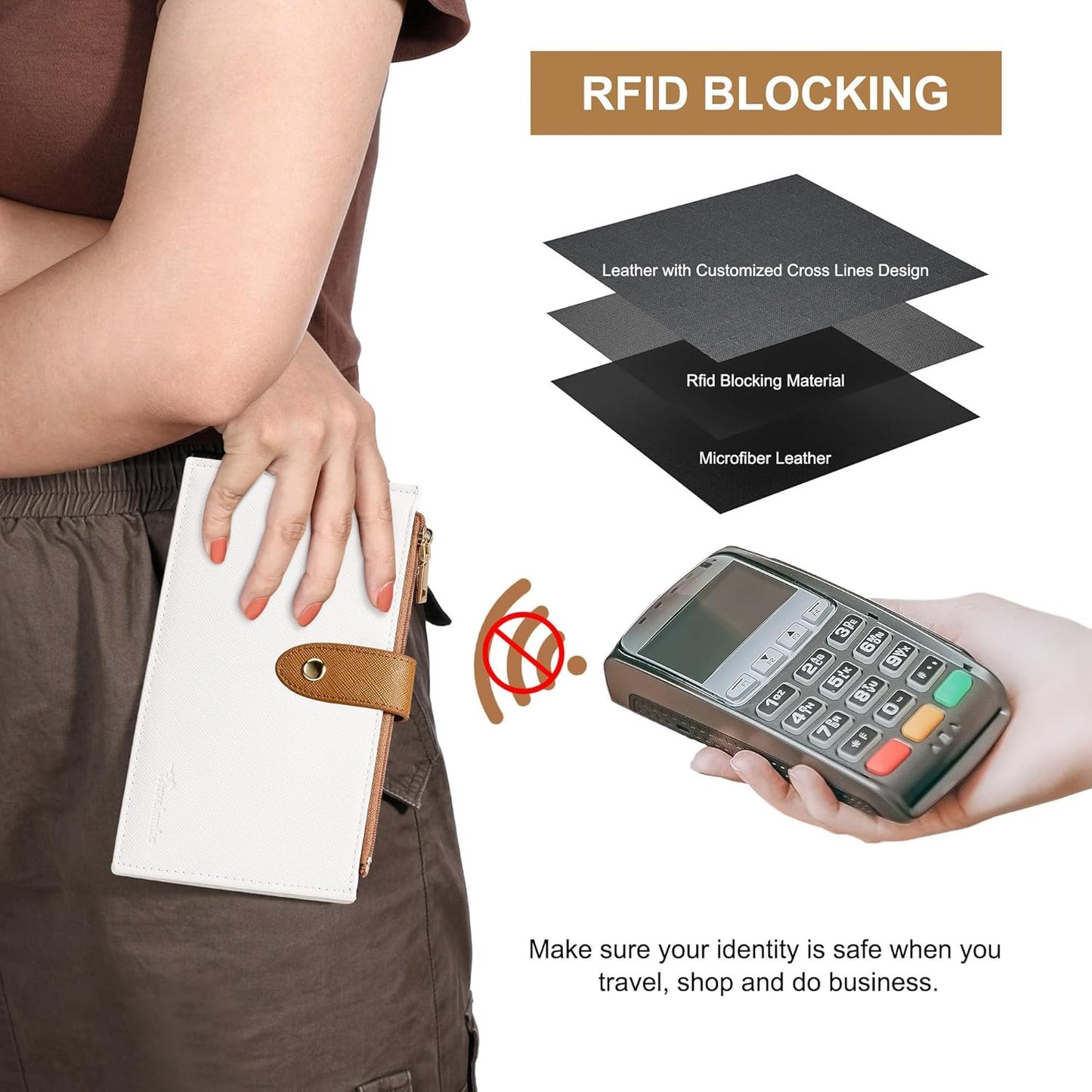 Travelambo RFID Wallet Women Bifold Multi Card Wallet Case with Zipper Pocke Credit Card Holder for Women