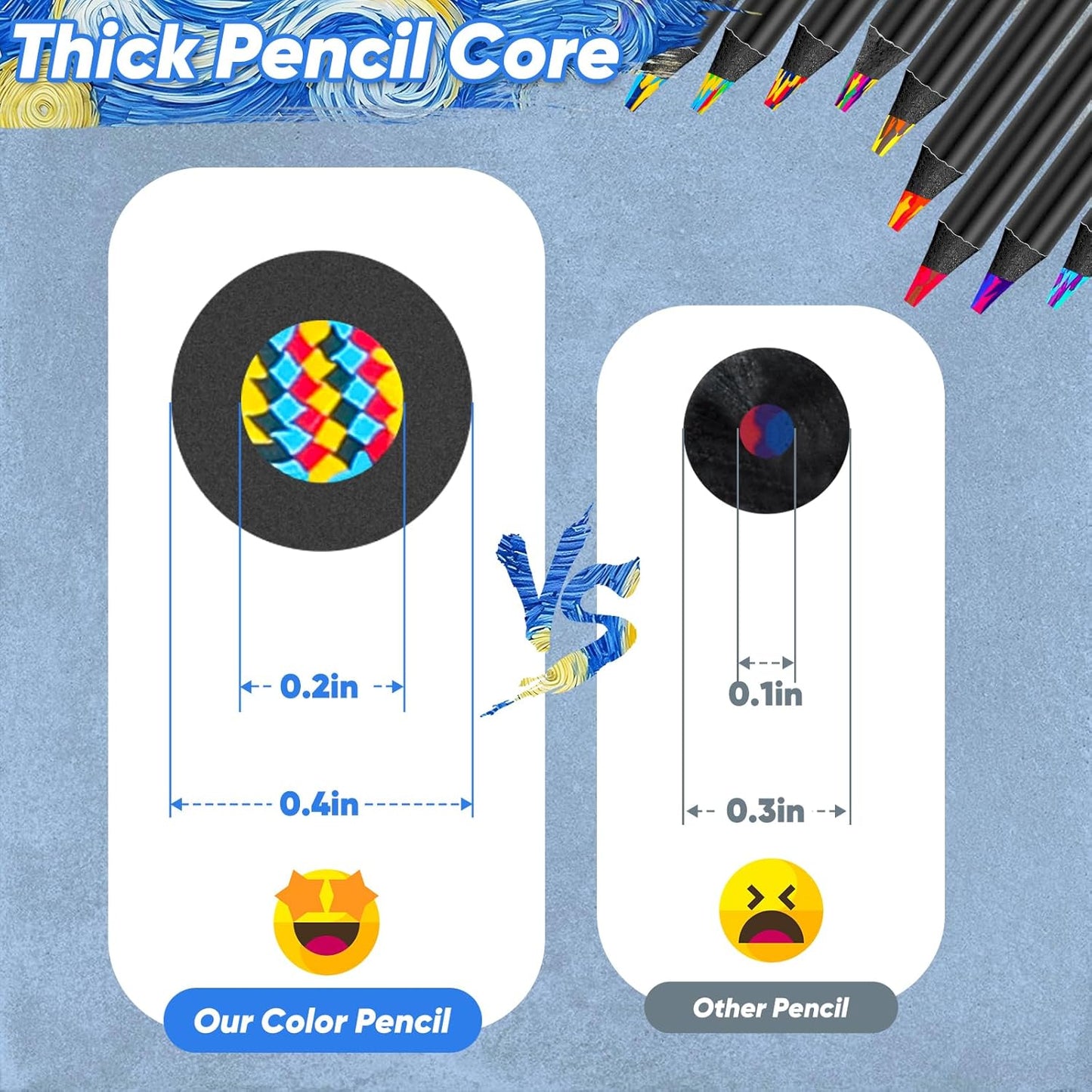 School Supplies for Teachers, 12 Color Rainbow Pencils Colored Pencils for Kid, Drawing School Supplies Fun Art Teen Girl Gifts Trendy Stuff, Art Supplies Stocking Stuffers for Kids