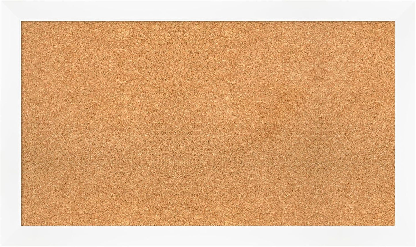 Amanti Art Natural Cork Board for Wall, 23x39 Vision Board with White Frame, Large Corkboard Office Decor for Home Organization, Modern Corkboard Pinboard to Display Items for Home Organization in