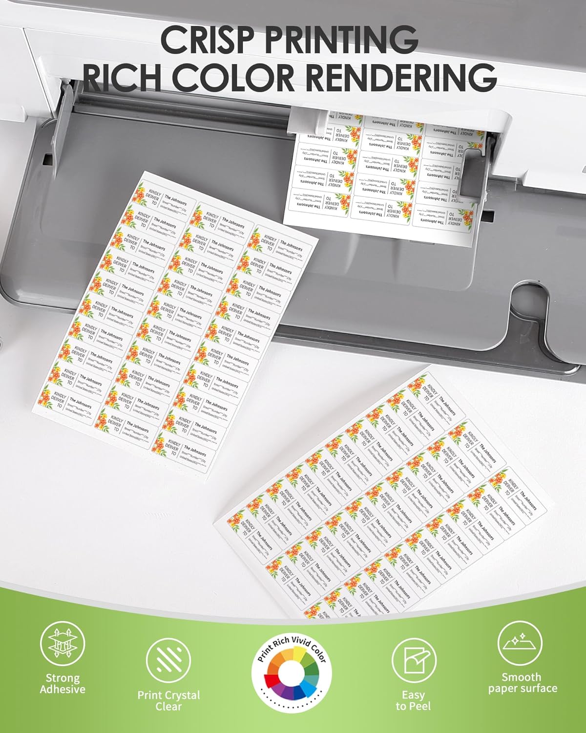 Shipping Label Return Address Mailing Sticker Paper 1" x 2-5/8" 1200 Labels for Inkjet Printer 5160 5260 8160 Printing Printable Easy to Peel to Write on Envelope Blank Matte White 8.5 x 11, 40 Sheets
