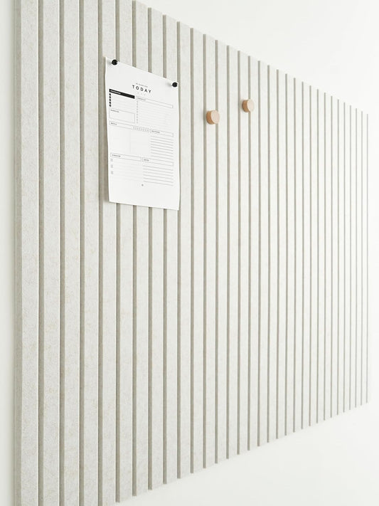 Large Cork Boards for Walls Black Felt Board Alternative - Slat Wall Paneling, Felt Bulletin Board Tiles for Office Decor, Push pin Board Office Wall Organizer -12-Pack (Ivory Tan)