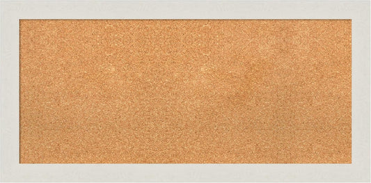 Amanti Art Natural Cork Board for Wall, 19x39 Vision Board with White Frame, Medium Corkboard Office Decor for Home Organization, Country Rustic Corkboard Pinboard to Display Items for Home