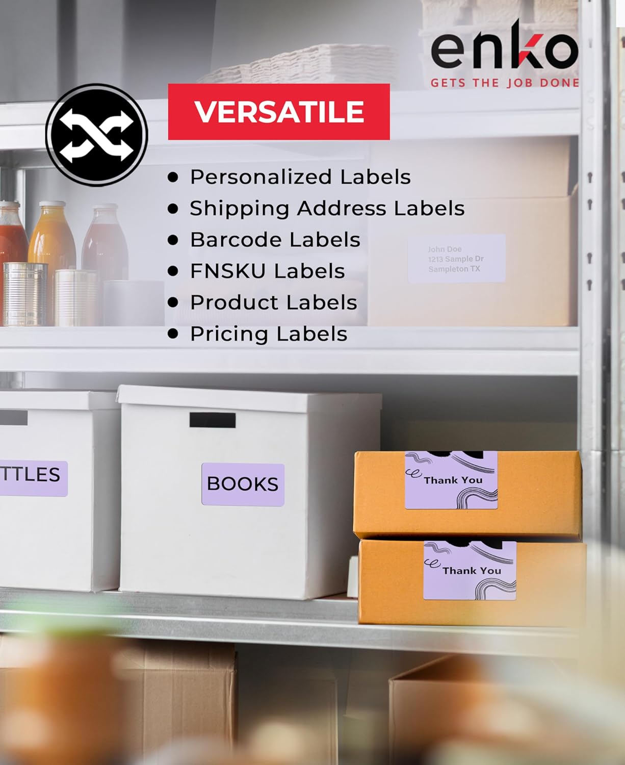 enKo [6 Rolls, 1800 Direct Thermal Labels] Lavender Colored Compatible for Dymo 30256 Label (2-5/16 x 4") Use with Dymo, Rollo Thermal Printer as Shipping & Mailing Labels