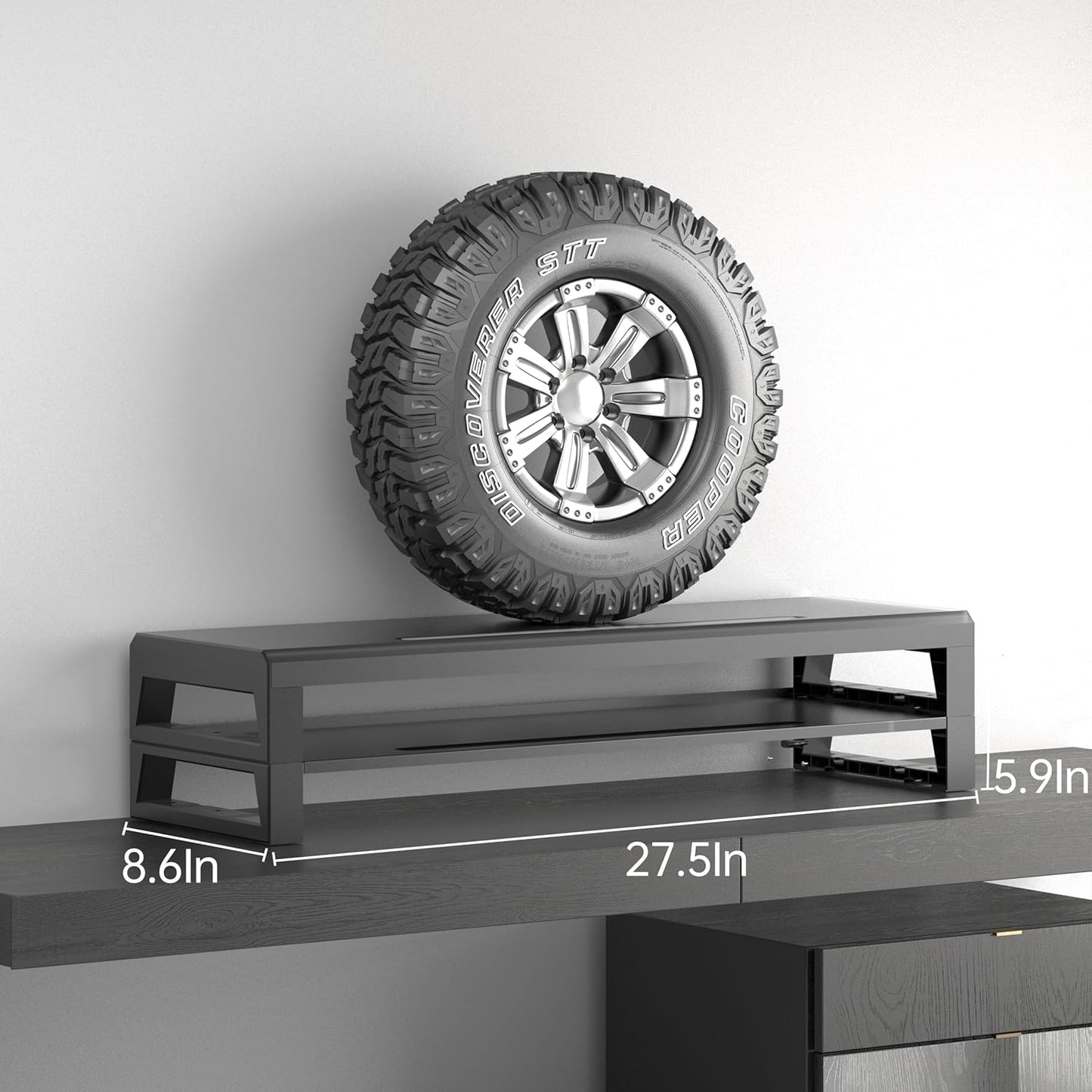 2-Tier Metal Computer monitor stand Laptop Desk Shelf & Monitor Riser ，21.55 inches long desk riser Monitors/PC/Laptop/Computer Space Saver Organizer (Basic Version, Two-layer 550mm)