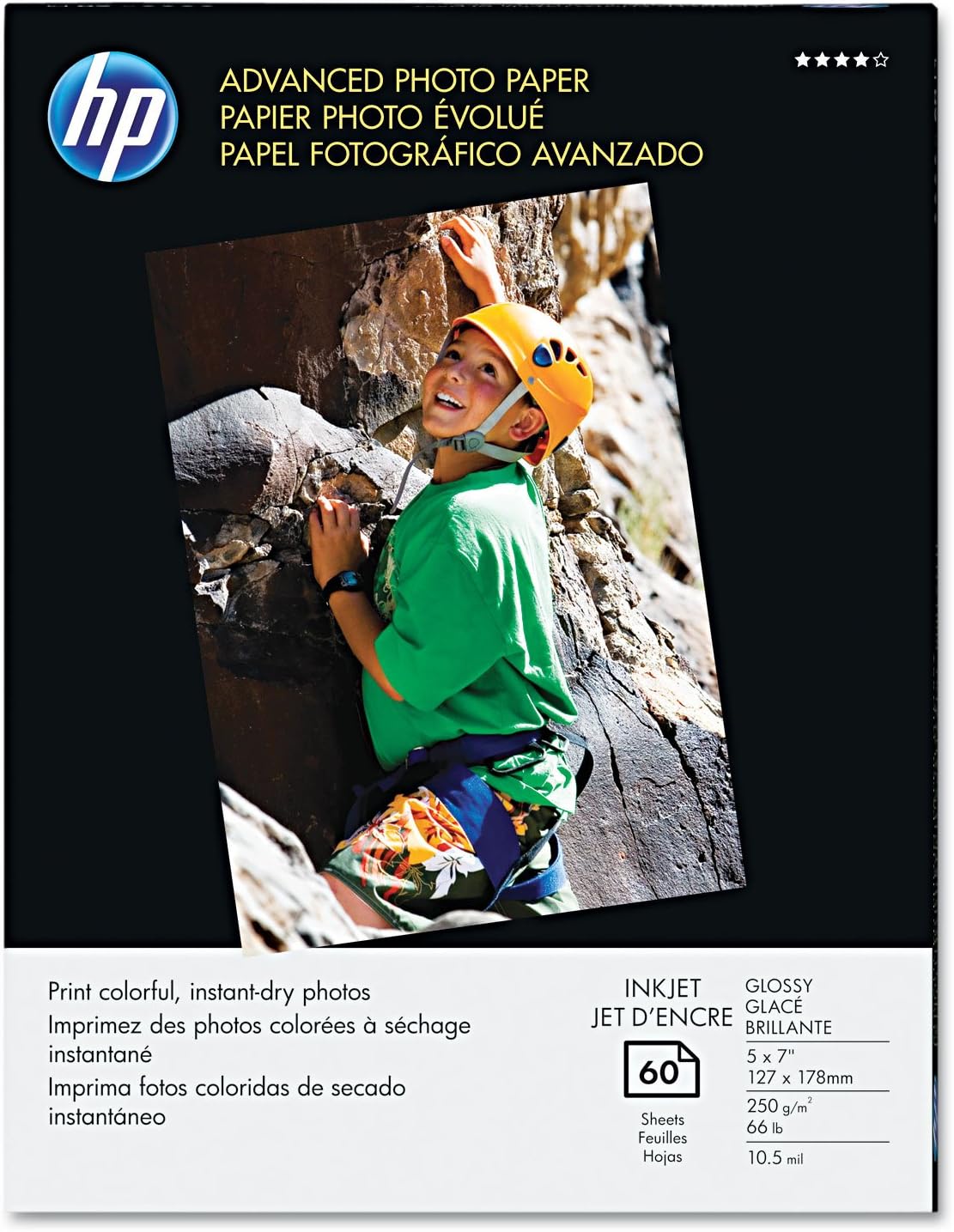 HP Advanced Photo Paper, Glossy, 5x7 in, 60 sheets (Q8690A)