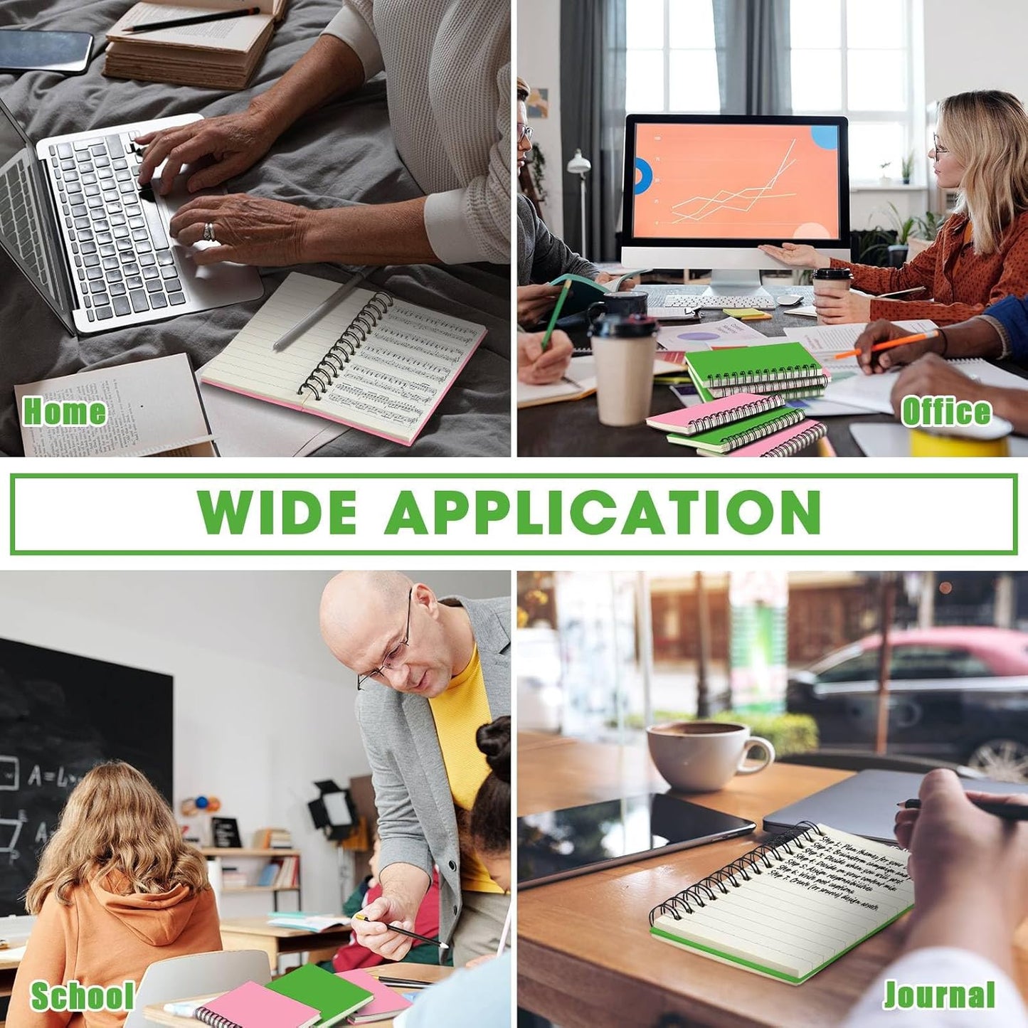 Jutom 18 Pcs Small Spiral Notebooks Memo Pads 3x5 Bulk Small Pocket Notebooks Mini Notepads with Lined Pages Mini Journals for Office Back to School Work Writing Supplies, 120 Pages (Pink Green)