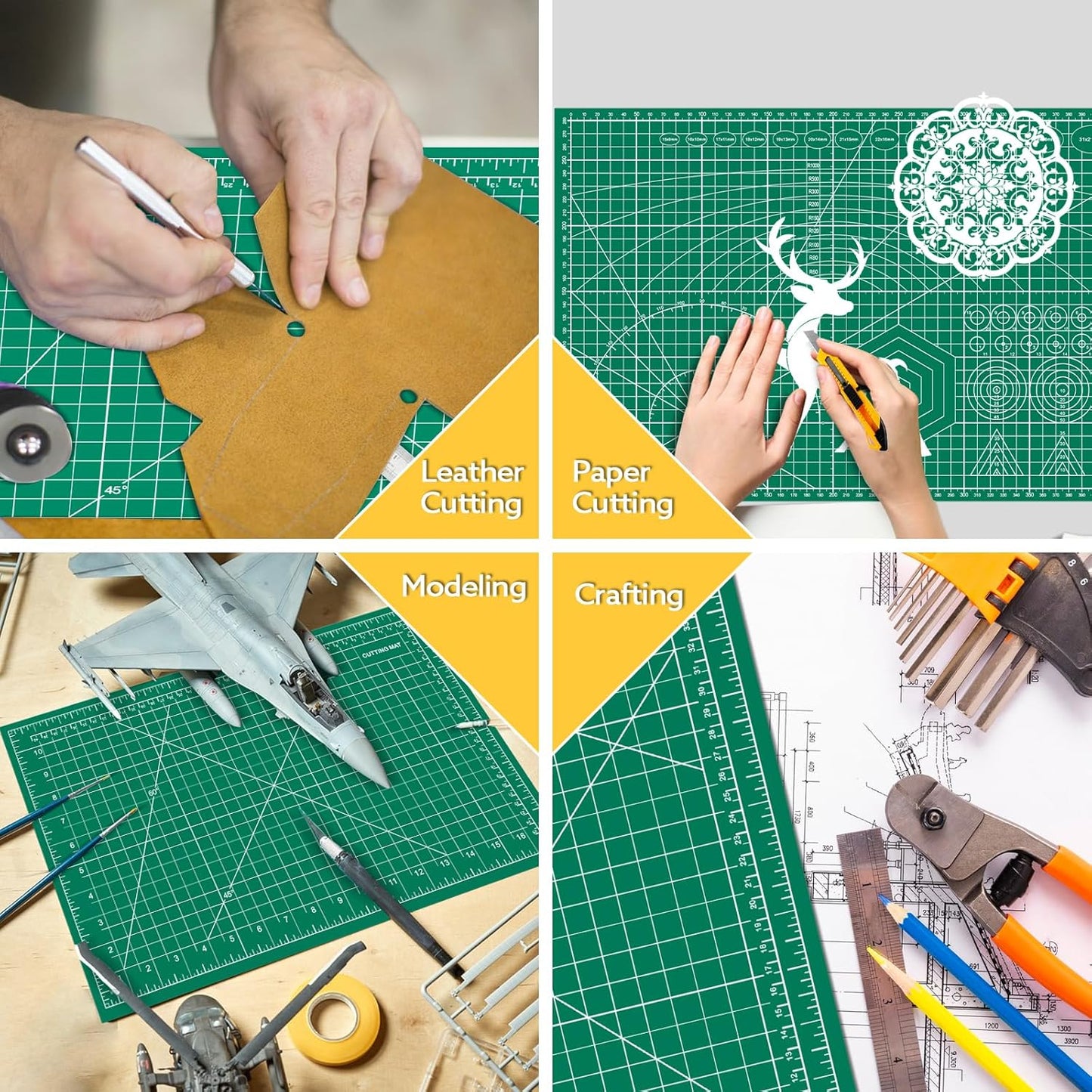 5 Packs Self Healing Cutting Mat 12" x 18" Rotary Cutting Sewing Mat A3, 5-Ply Cutting Board for Fabric Crafting Sewing Scrapbooking Quilting and Precision Cutting