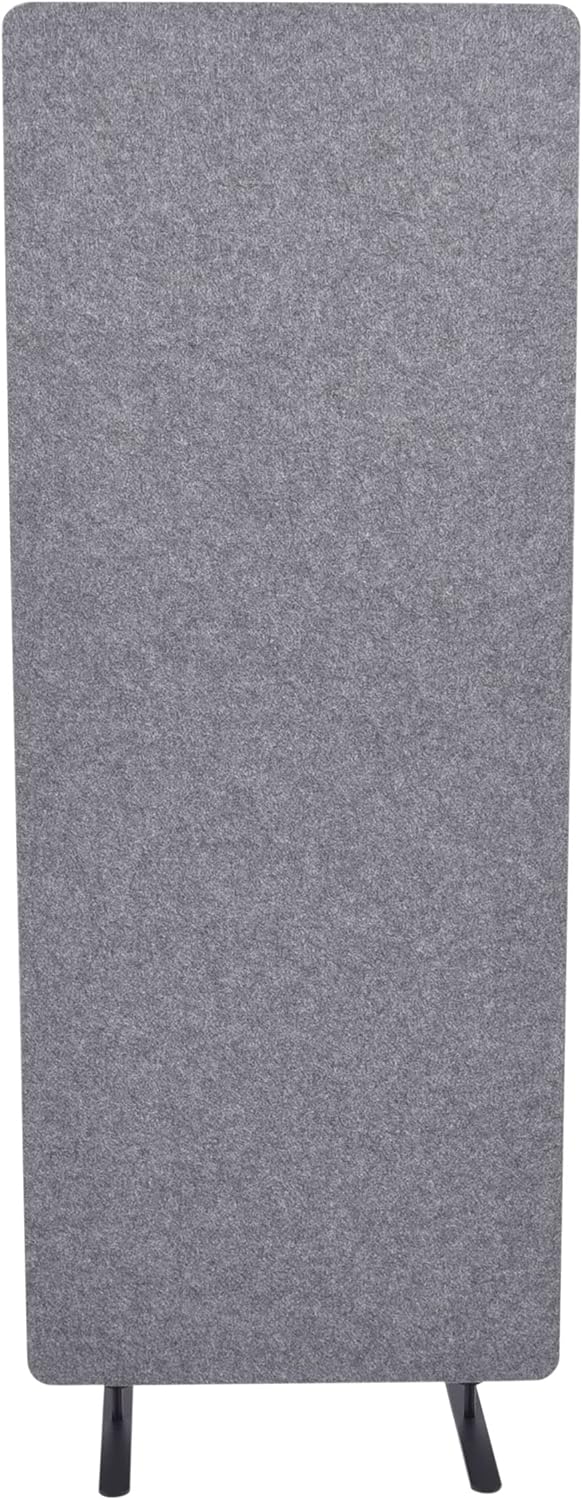 Stand Up Desk Store ReFocus Raw Freestanding Acoustic Desk Divider Privacy Panel to Reduce Noise and Visual Distractions (Castle Gray, 23.6" x 62")