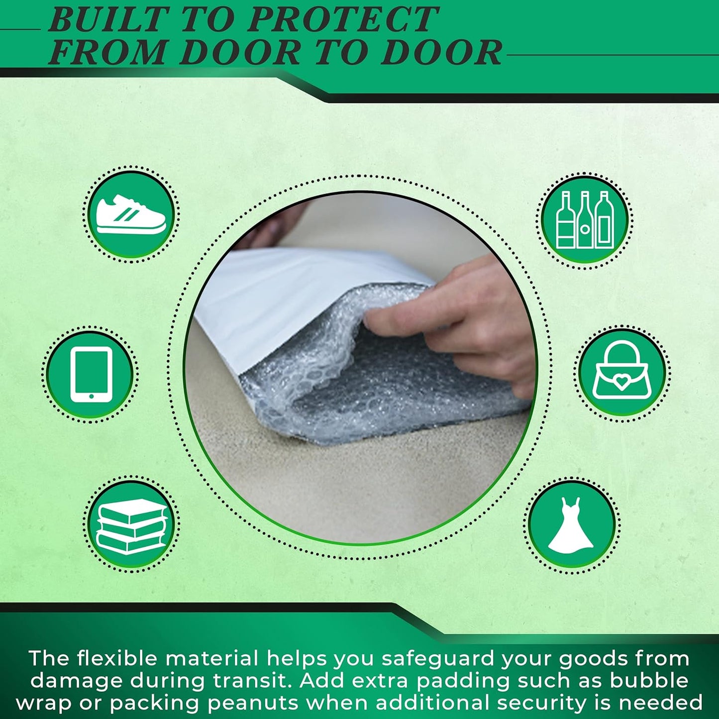 100 Pack Secure Seal White Poly Mailers - 24x24 Safe Shipping Bags - E-Commerce Self Sealing 2 Mil Poly Envelopes for Shipping