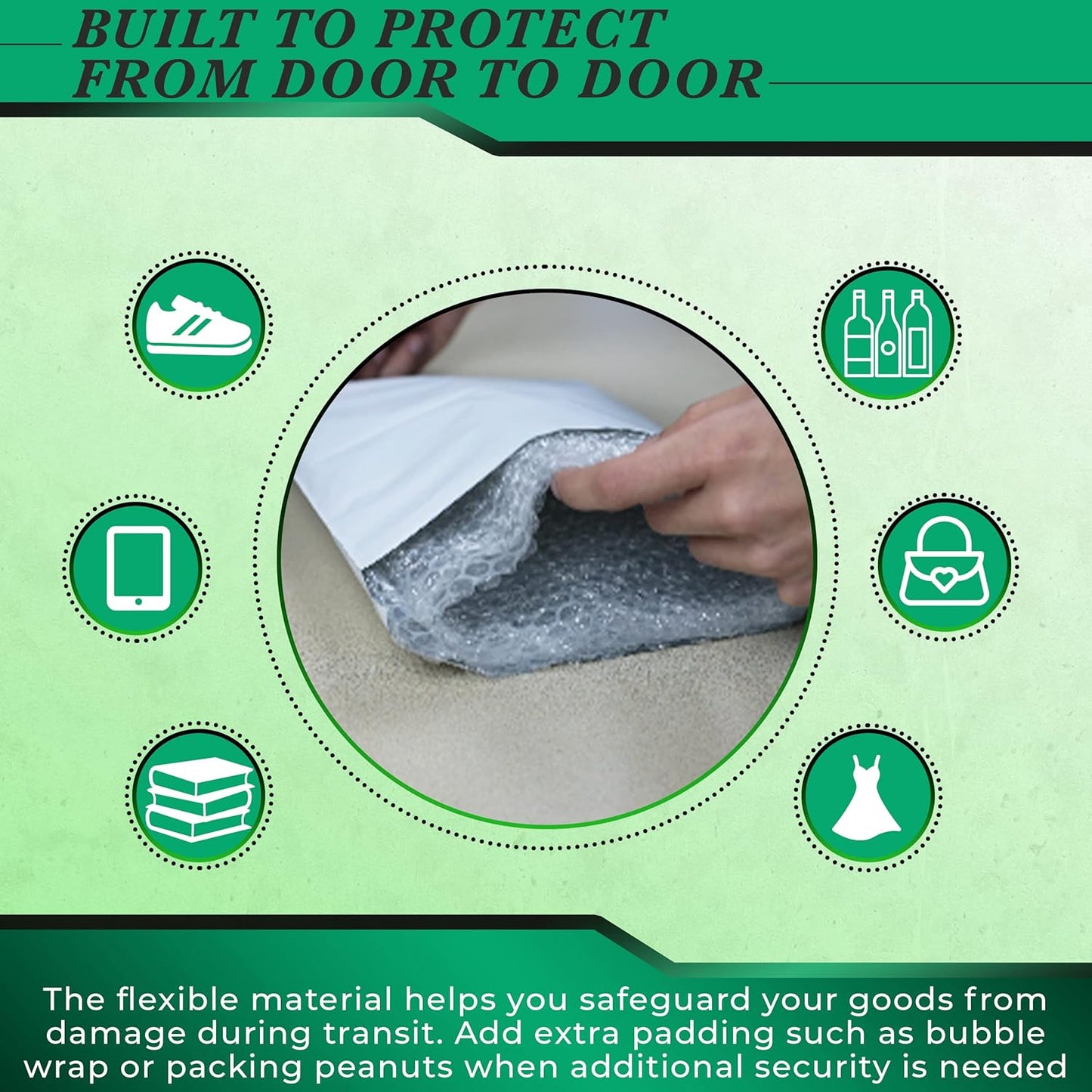 2000 Pack Secure Seal White Poly Mailers - Safe Shipping With 4x6 E-Commerce Bags - Self Sealing 2 Mil Poly Envelopes