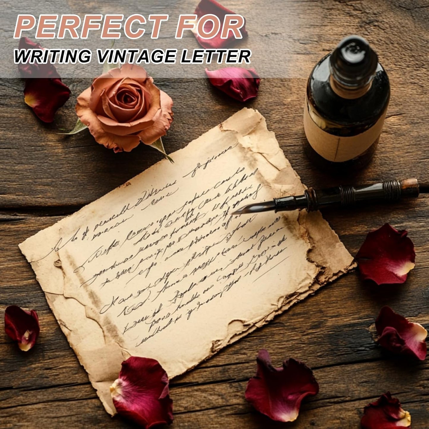 MECCANIXITY 24 Sheets Vintage Cotton Paper Printer Edge Paper Thick 120 GSM, Classic for Letter Writing, Invitations, Wedding-8 x 11 Inch,Pink Red