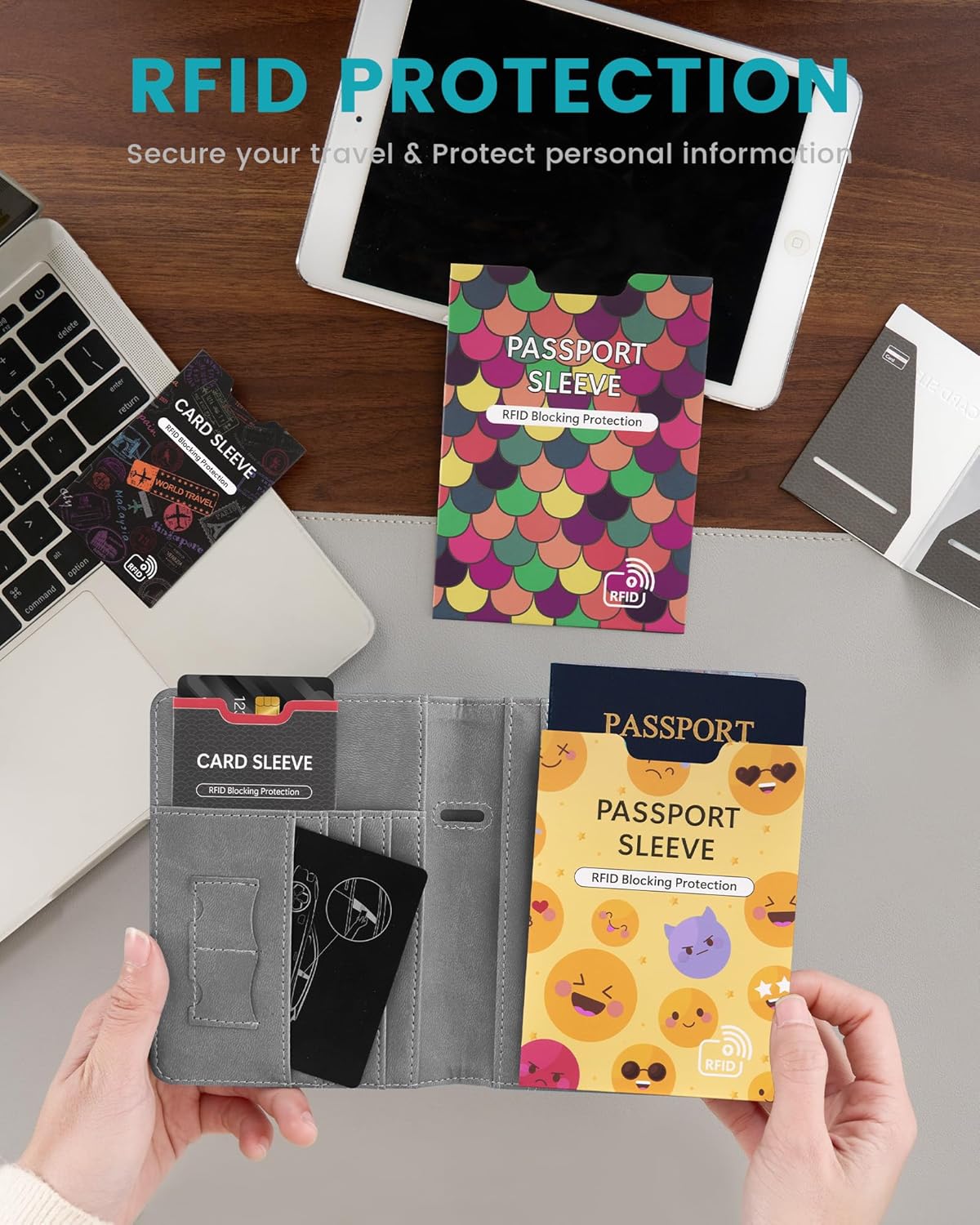 7 RFID Blocking Sleeves And 4 Passport Covers Protect Your Cards And Passport From Electronic Theft
