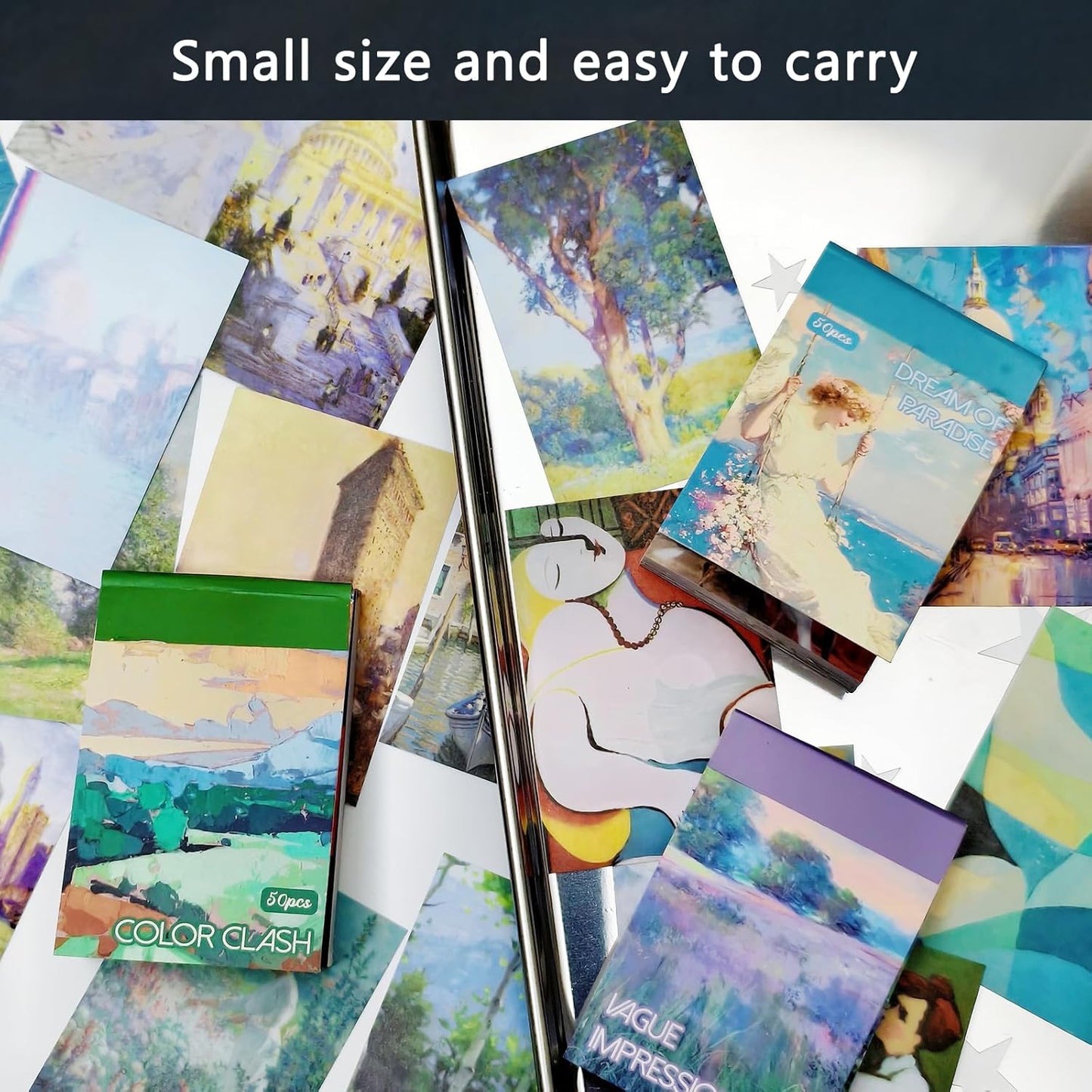 Washi Stickers, 6 Sets 300 Pcs Aesthetic Sticker Book for DIY Journaling, Journaling Supplies for Bullet Journal Art Diary Card Craft Gifts Planner Notebook