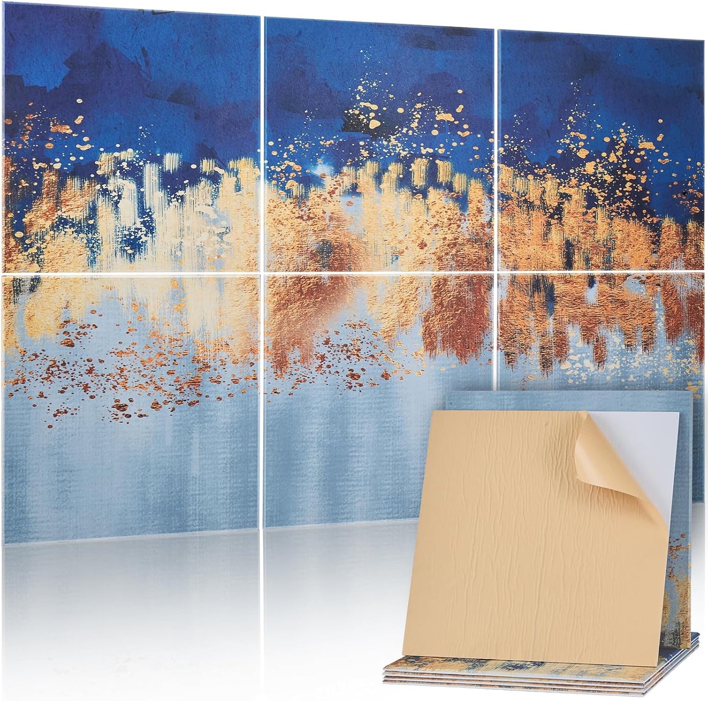 VEVOR 6 Pack Art Acoustic Panels, 70.87 x 47.24 x 0.4 inch Soundproof Wall Tiles, Self Adhesive Decorative Sound Dampening Absorbing Boards for Home, Office, Studio, Gaming Room,Theater, Pastel