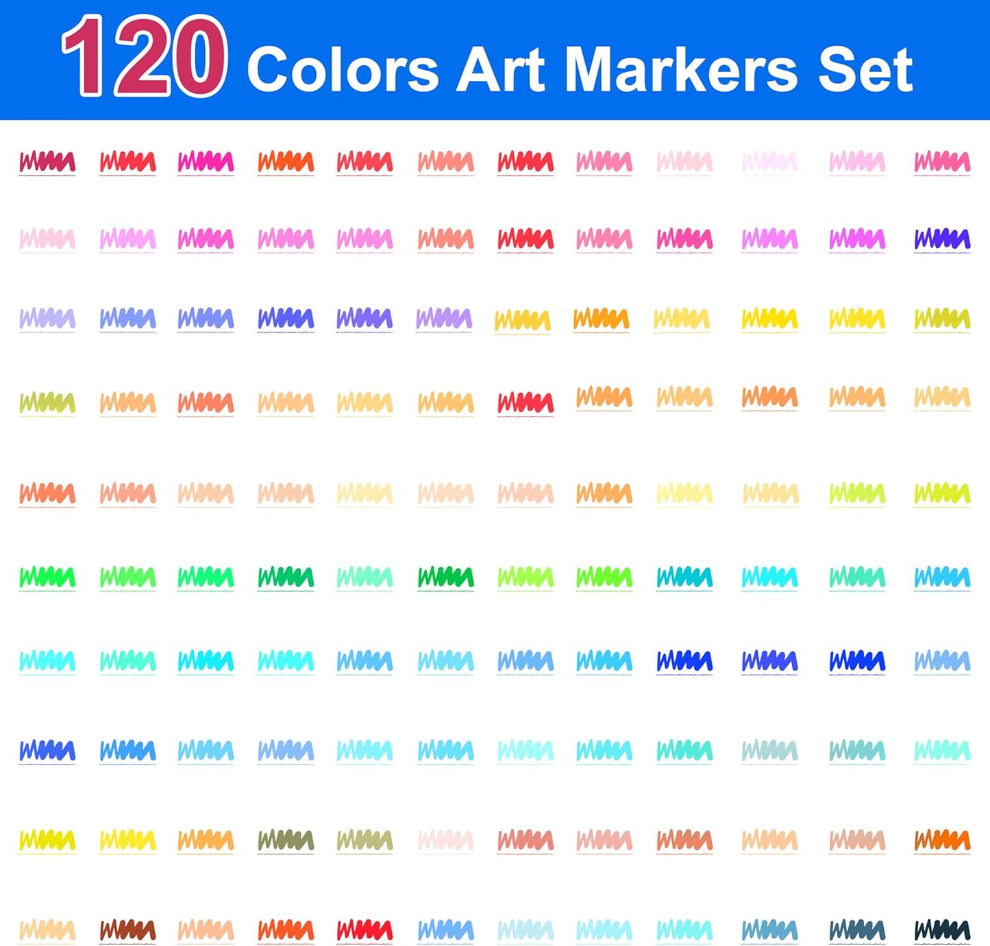 120 Colors Dual Brush Marker Pens, Art Markers with Fine and Brush Tip Coloring Markers for Adults, Marker for Journaling Calligraphy Drawing Sketching Doodling Illustrating