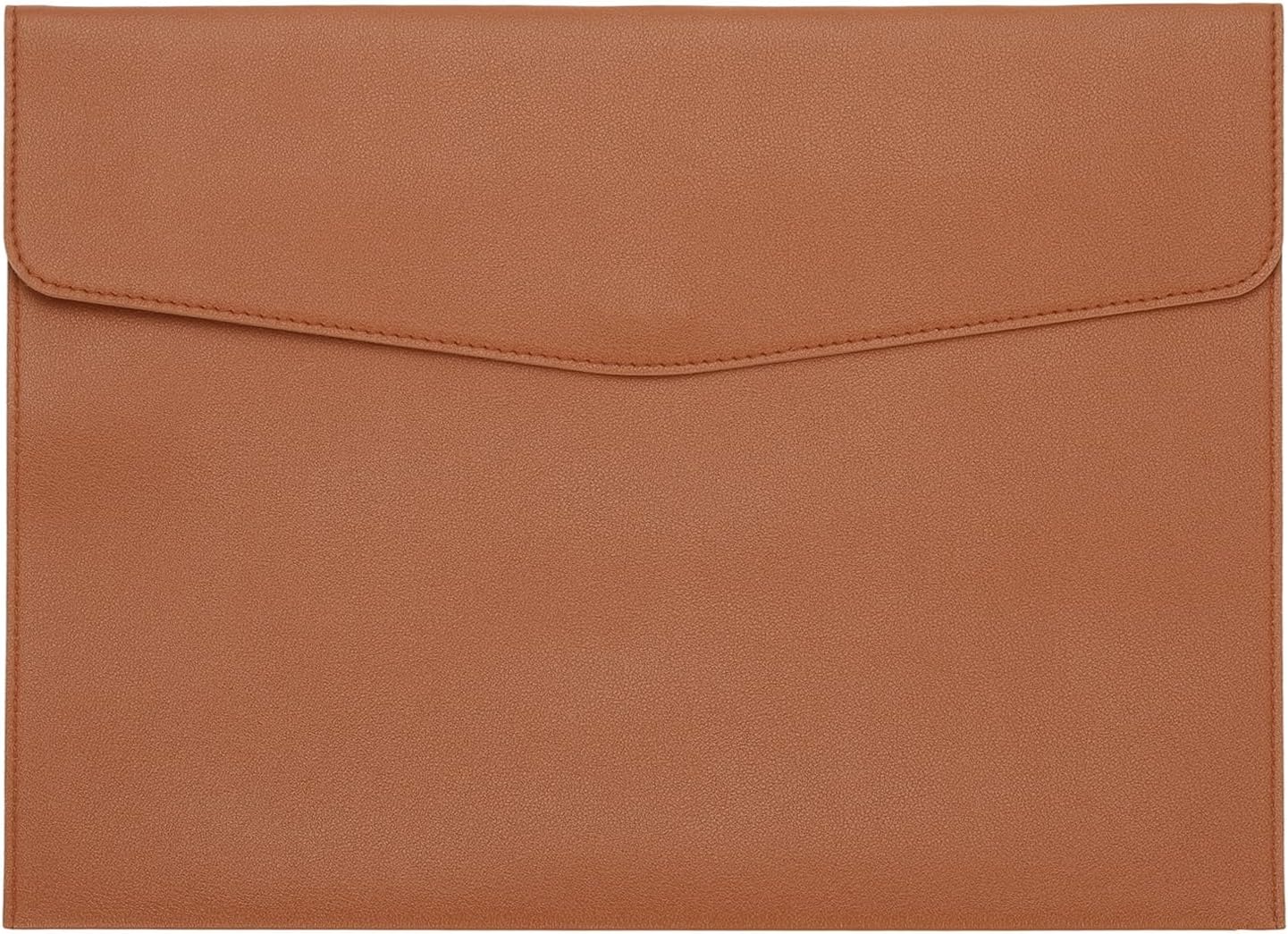 PATIKIL PU Leather A4 File Folder, Document Holder Filing Organizer Portfolio Envelope Folder Case with Snap Closure for Letter Receipt Style 2, Brown