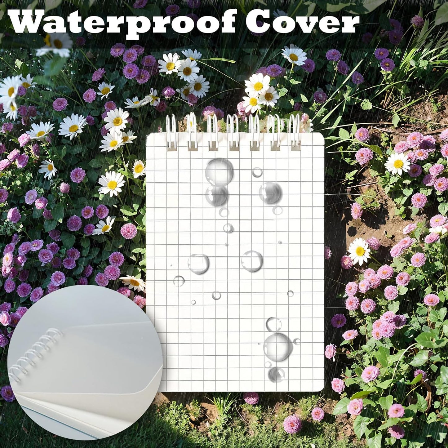 6 Pack Pocket Notebook Small Spiral Notepads Small Notebook Journal, Pocket Notepad with Waterproof Cover, Mini Memo Pads for Home, School, College, Office, Work, Travel