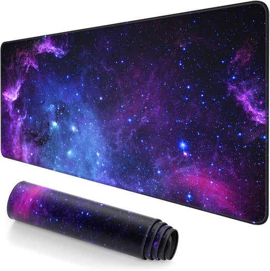 Extended Large Mouse Pad, XXL Gaming Desk Pad 31.5 x 15.7 Inch, Big Computer Keyboard Mousepad, Waterproof Mouse Mat with Stitched Edges and Non-Slip Base for Office Gaming, Galaxy