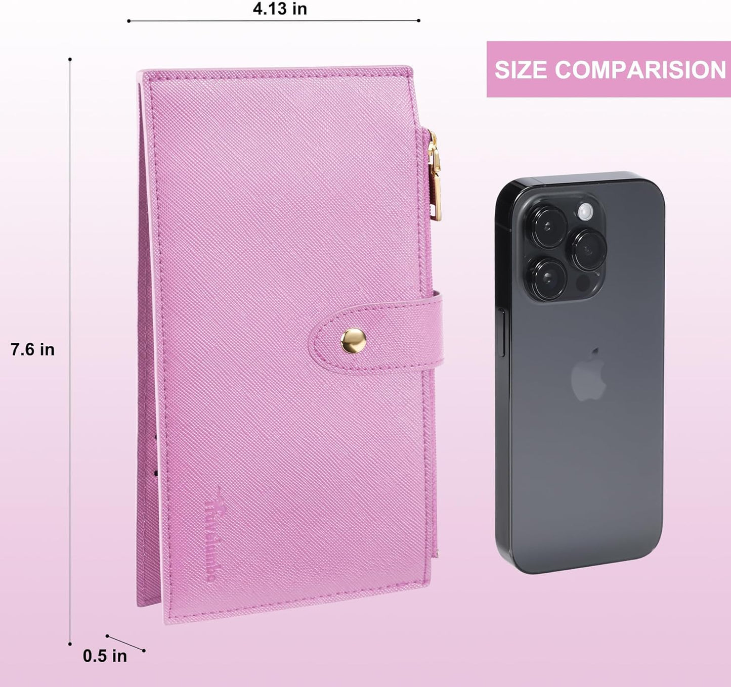 Travelambo RFID Wallet Women Large Size Bifold Multi Card Wallet Case with Zipper Pocke Credit Card Holder for Women