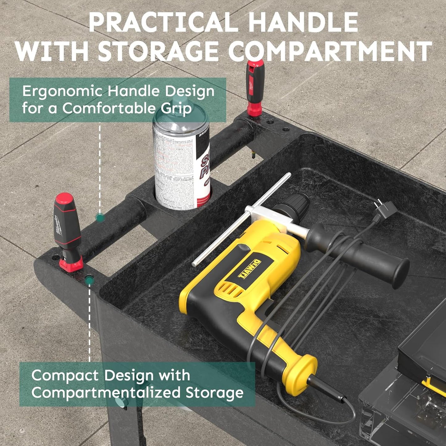 Utility Cart on Wheels, 1000 lbs Capacity Rolling Service Cart, 34 x 17 Inch Work Carts, 2 Shelf Heavy Duty Plastic Tool Cart, Lipped Shelves, for Warehouse, Garage, Cleaning, Black