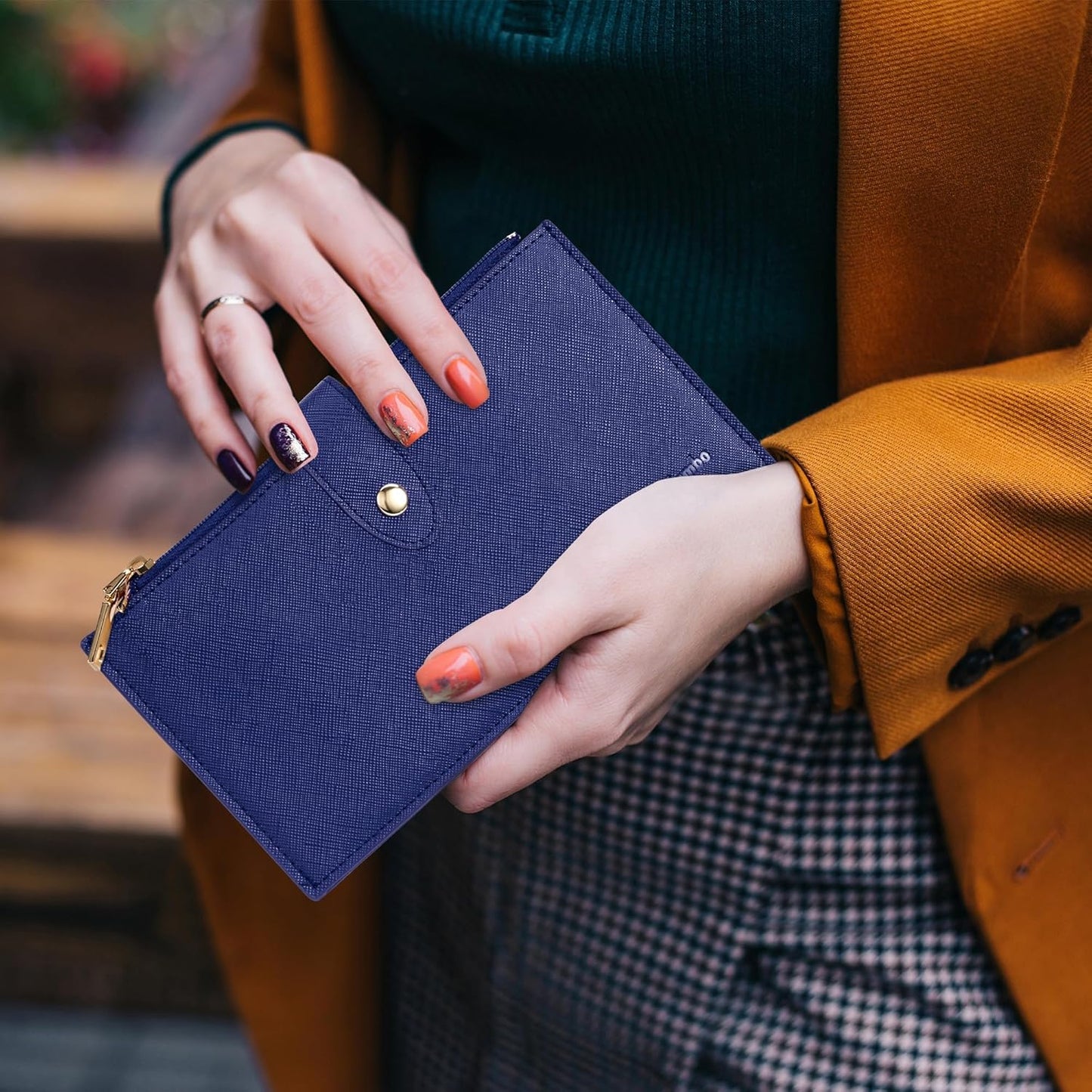 Travelambo RFID Wallet Women Large Size Bifold Multi Card Wallet Case with Zipper Pocke Credit Card Holder for Women