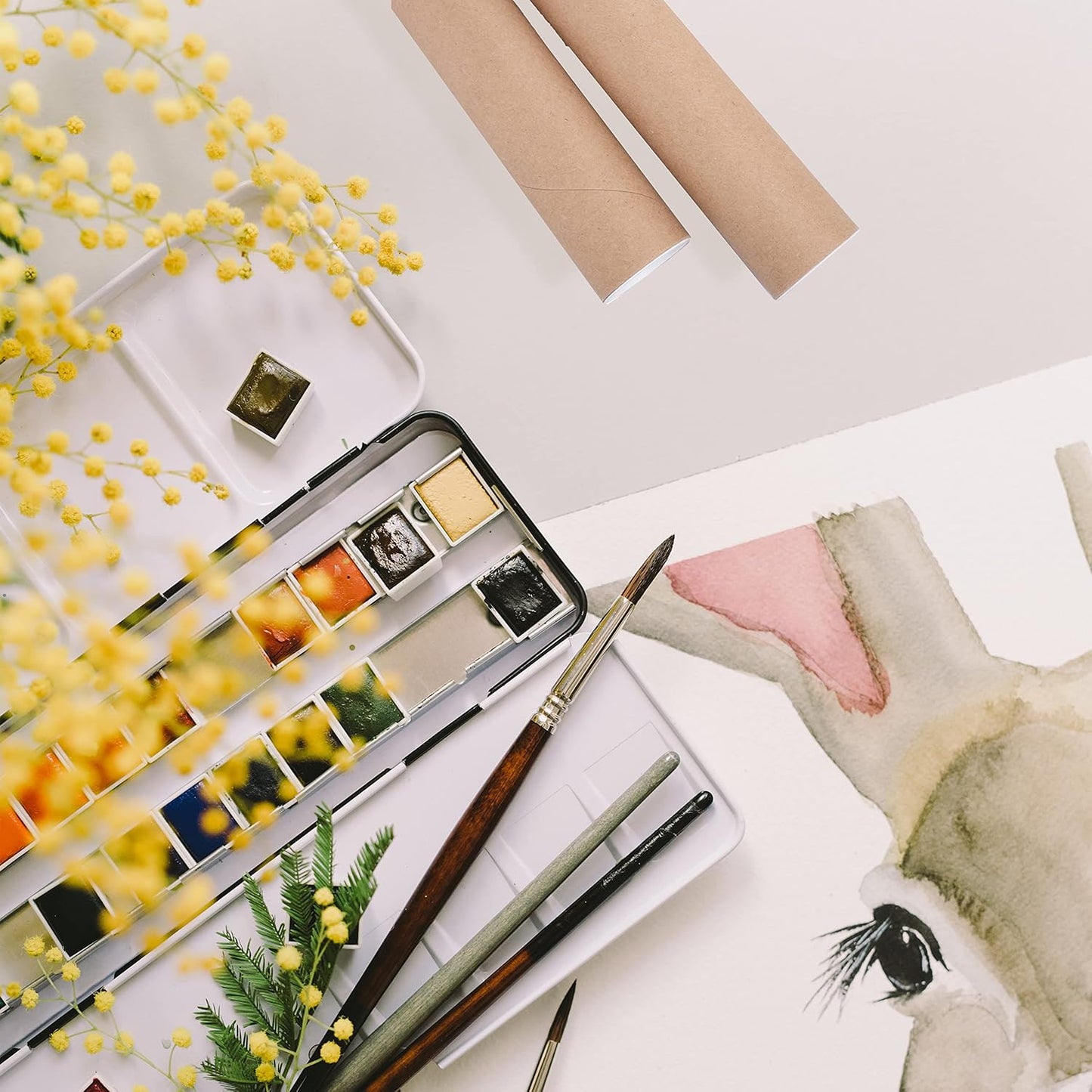 MagicWater Supply Mailing Tube - 2 in x 18 in - Kraft - 4 Pack - for Shipping and Storage of Posters, Arts, Crafts, and Documents