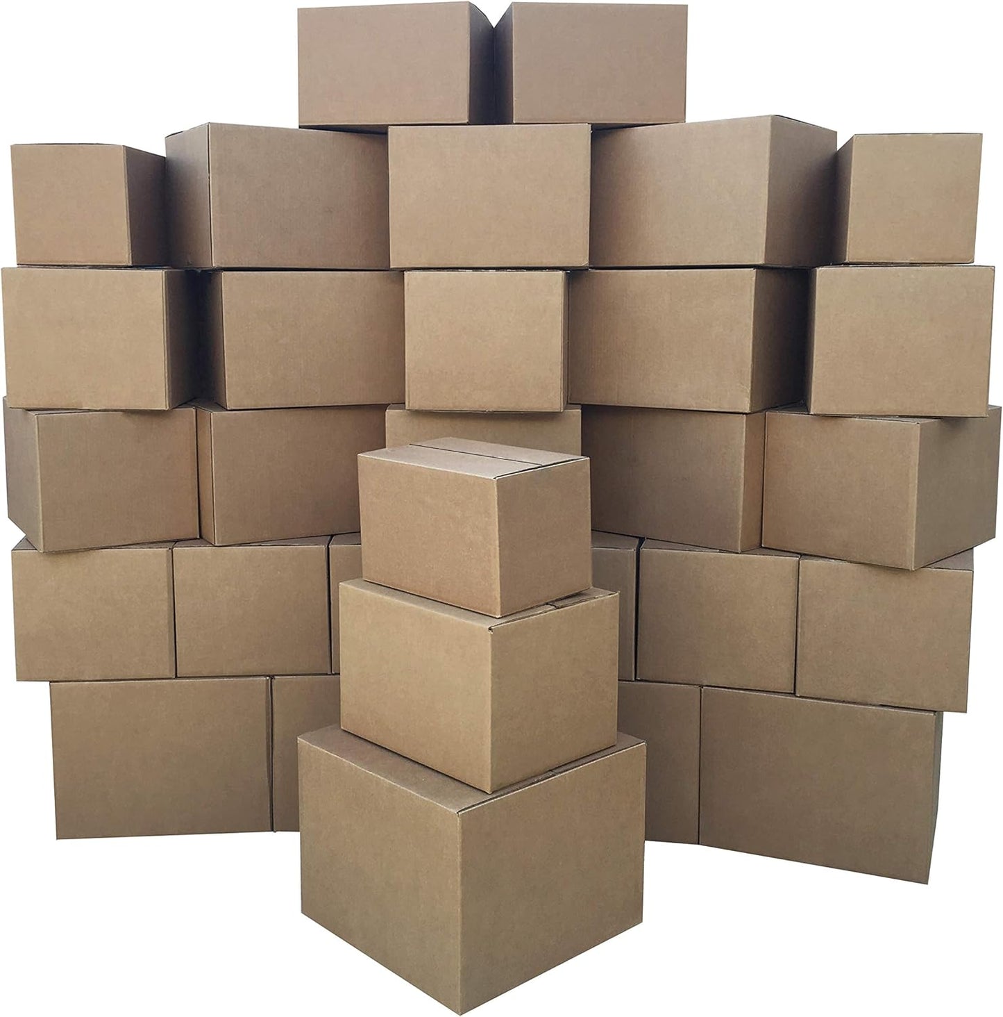 Amazon Basics Cardboard Moving Boxes in Small, Medium and Large Sizes (Assorted), Pack of 30, Brown