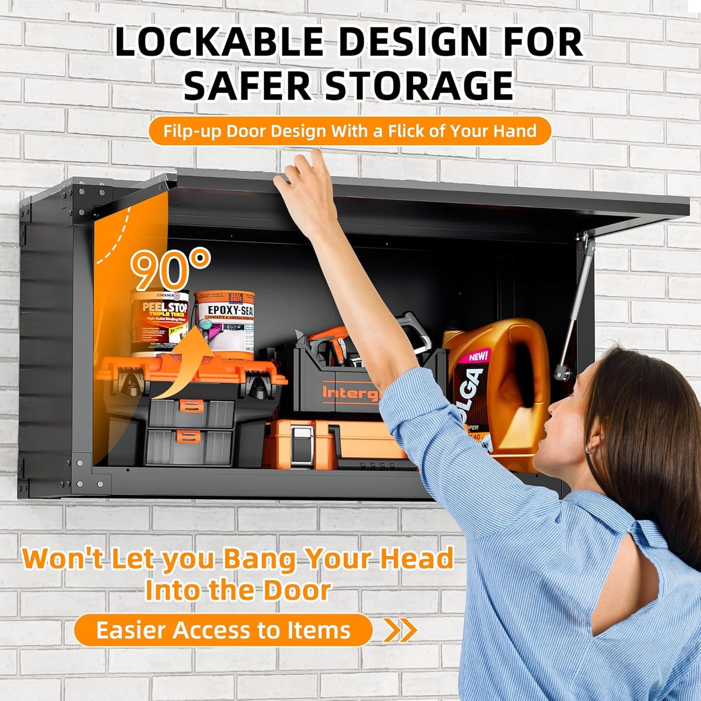 INTERGREAT Metal Wall Cabinet, Wall Cabinets with Lockable Doors and Adjustable Shelves,20" H Cabinets Storage for Garage, Warehouse, Bathroom, Kitchen(Black)