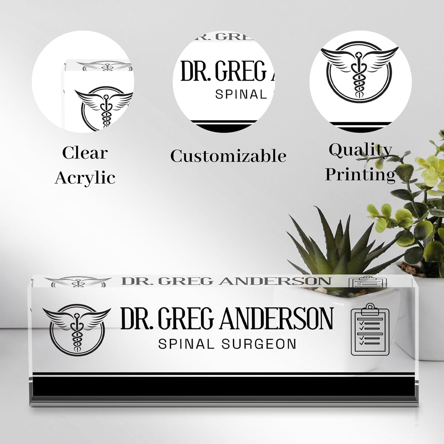 Desk Name Plate Personalized, Doctor Name Plate for Desk, The Office Gifts Employee Appreciation Gifts for Doctor and Nurse, Office Desk Decor for Women and Men