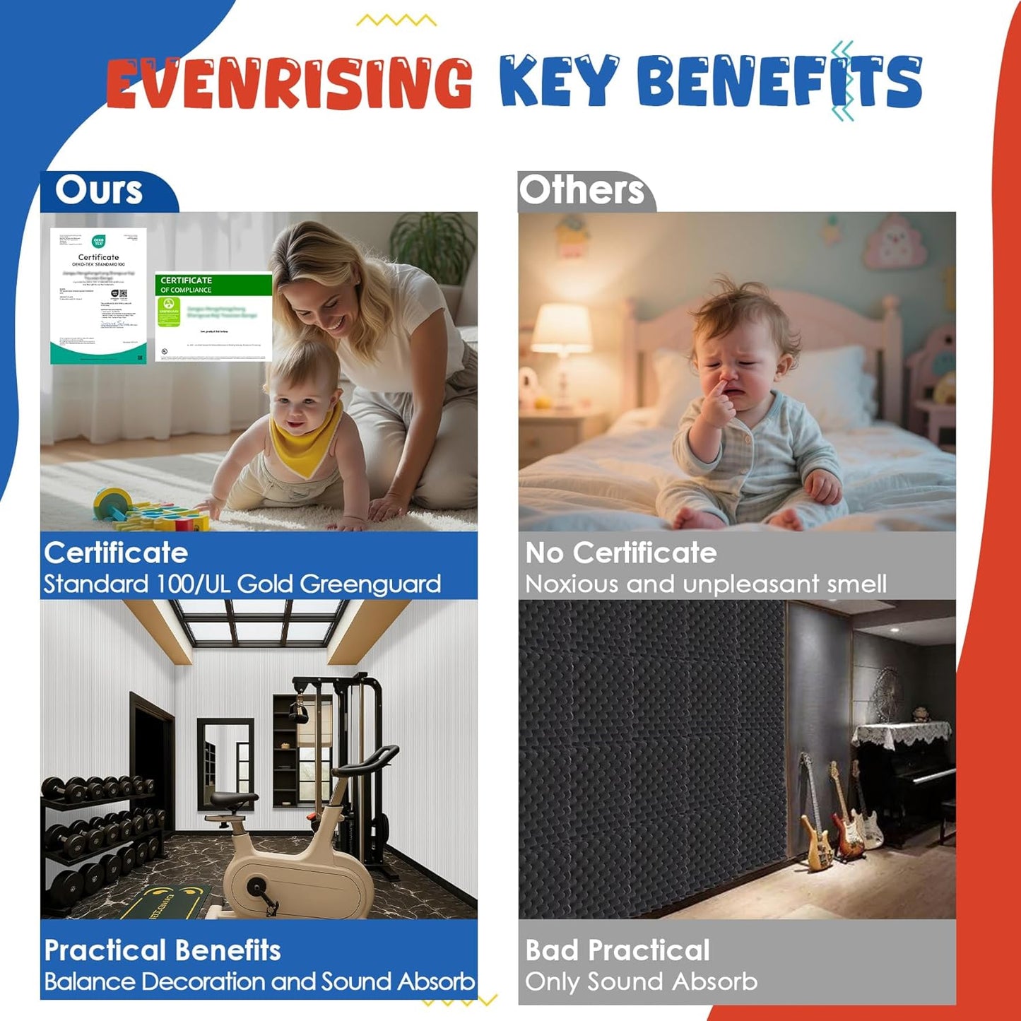 5 Pack Acoustic Panels,47.2x23.6x0.4 inch Acoustic Wall Panels,Large Soundproof Panels,Self-Adhesive Sound Proof Panels for Walls,Acoustic Treatment for Recording Studio&Office,White