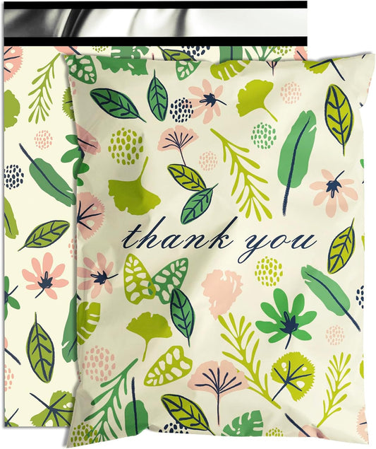 Leafs Poly Mailer 10x13 Inch 25 Pcs, Waterproof Shipping Bags for Clothing, Tear-Resistant Mailier Bags, Strong Mailing Bags with Self-Seal