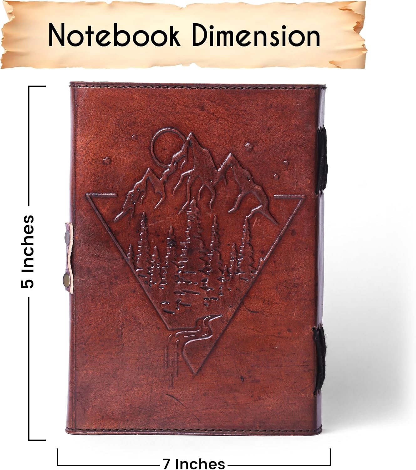 Vintage Brown Genuine Leather Journal - Antique Deckle Edge White Paper With Clasp Lock Aesthetic Daily Writing leather Creative Writing Notebook For Travelling, Office, Gift For Men & Women