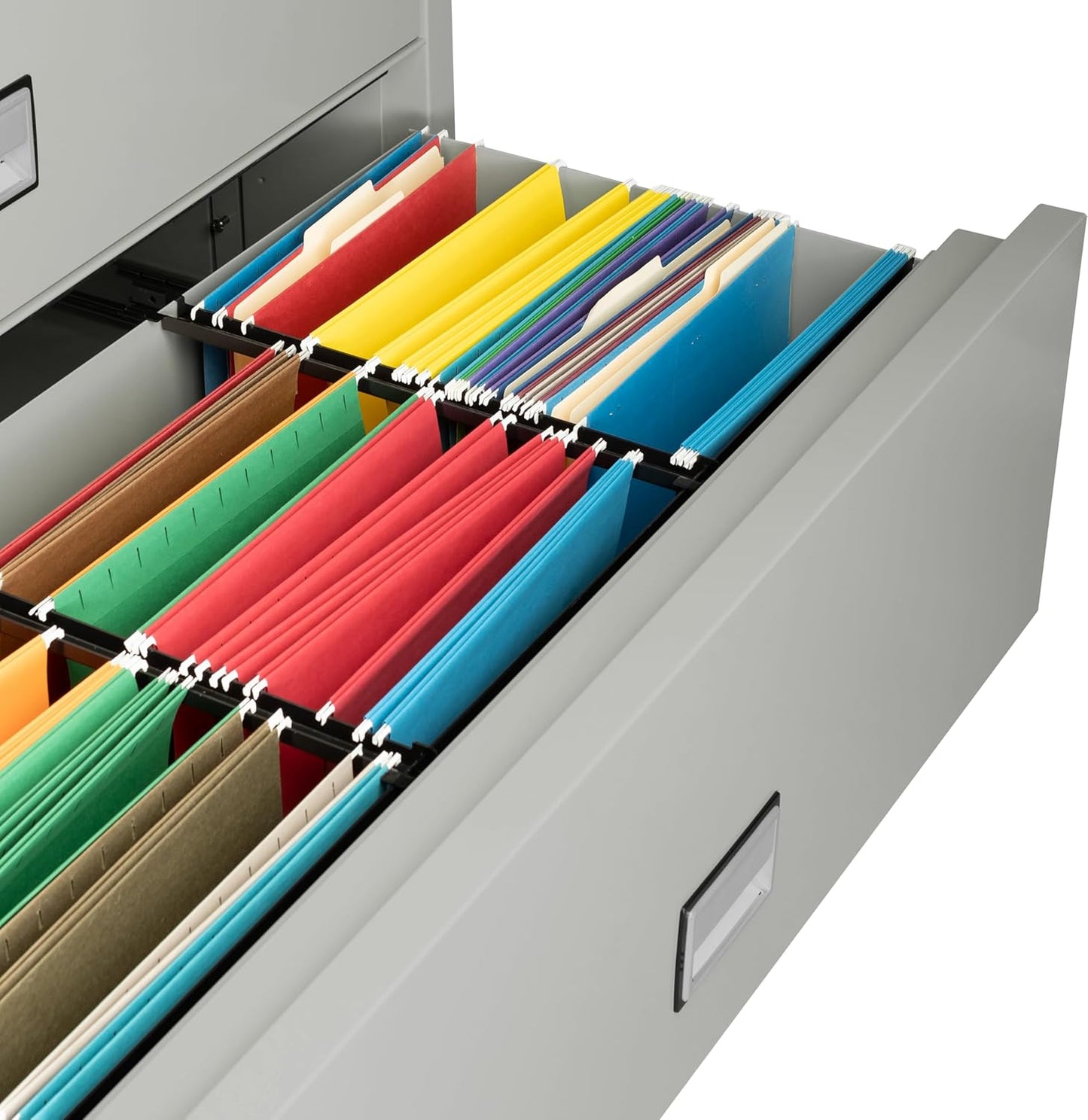 44 inch Wide 2-Drawer Lateral Fireproof File Cabinet – Legal and Letter Size Filing – Key Lock – Water Resistant – Fire Safe and Impact Rated – Light Gray Finish – Model LAT2W44LG