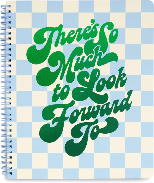 ban.do Rough Draft Large Spiral Notebook with Saying, 11" x 9" with Pockets and 160 College Ruled Pages, There's so Much to Look Forward to