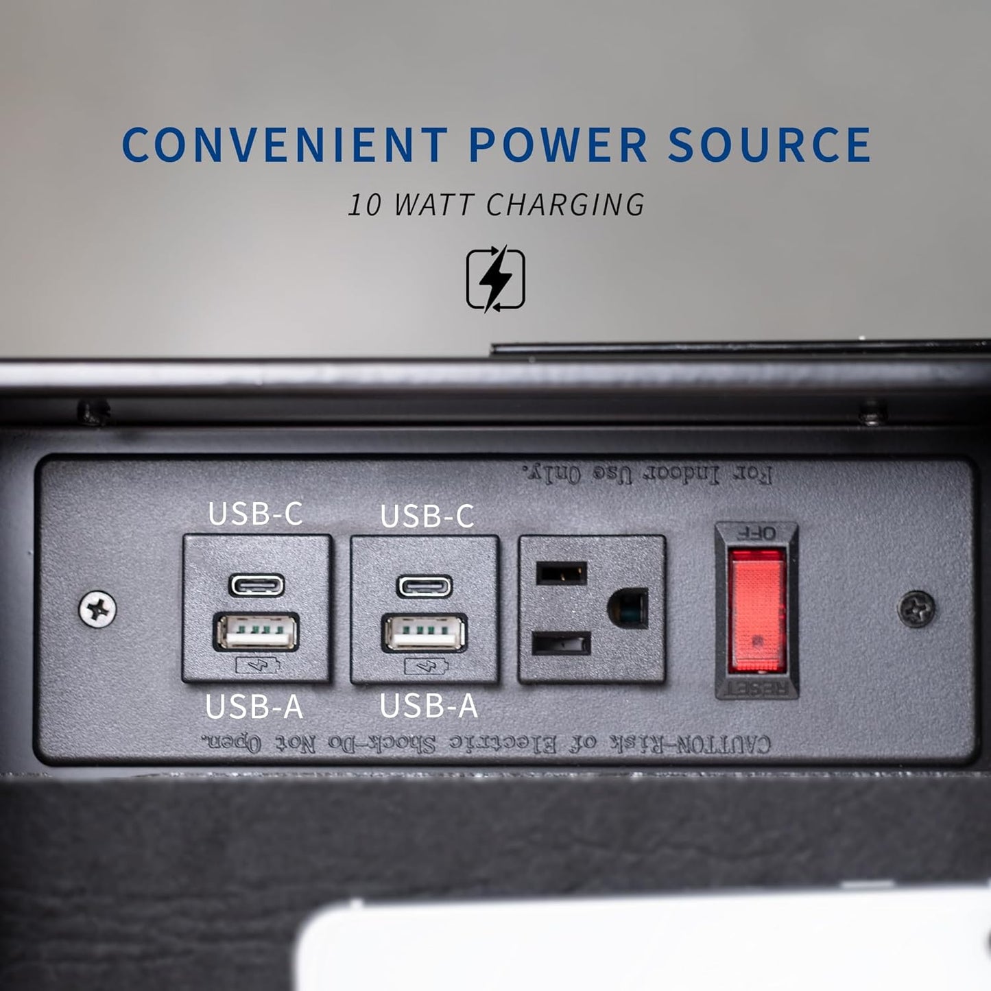 VIVO 16 inch Under Desk Slide Out Drawer with Power Strip for Charging, Storage Organizer, Black, DESK-DR16-BP