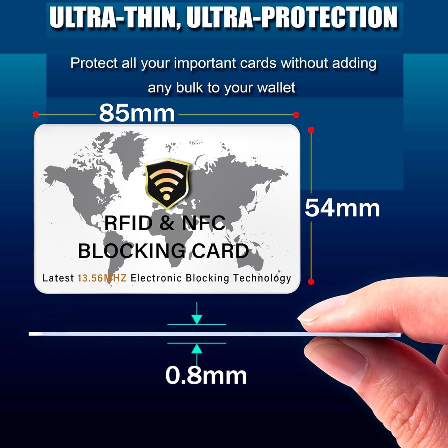 SaiTech IT 5 Pack RFID Blocking Card NFC Contactless Debit/Credit Card ATM Passport Protector ideal for Men & women slim with World map design perfectly fit in wallet (White)