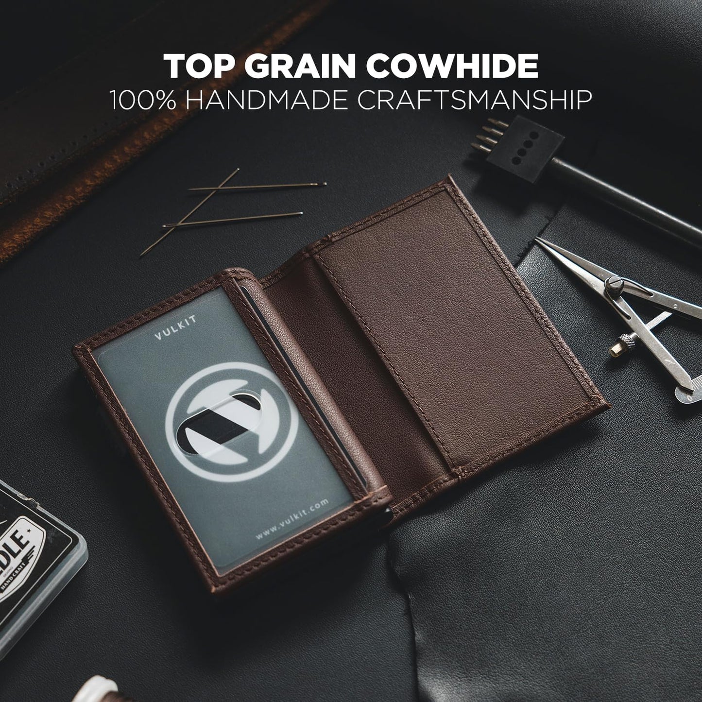 VULKIT Card Holder Wallet with Double ID Windows RFID Blocking Pop Up Wallet Minimalist Design for 12 Cards