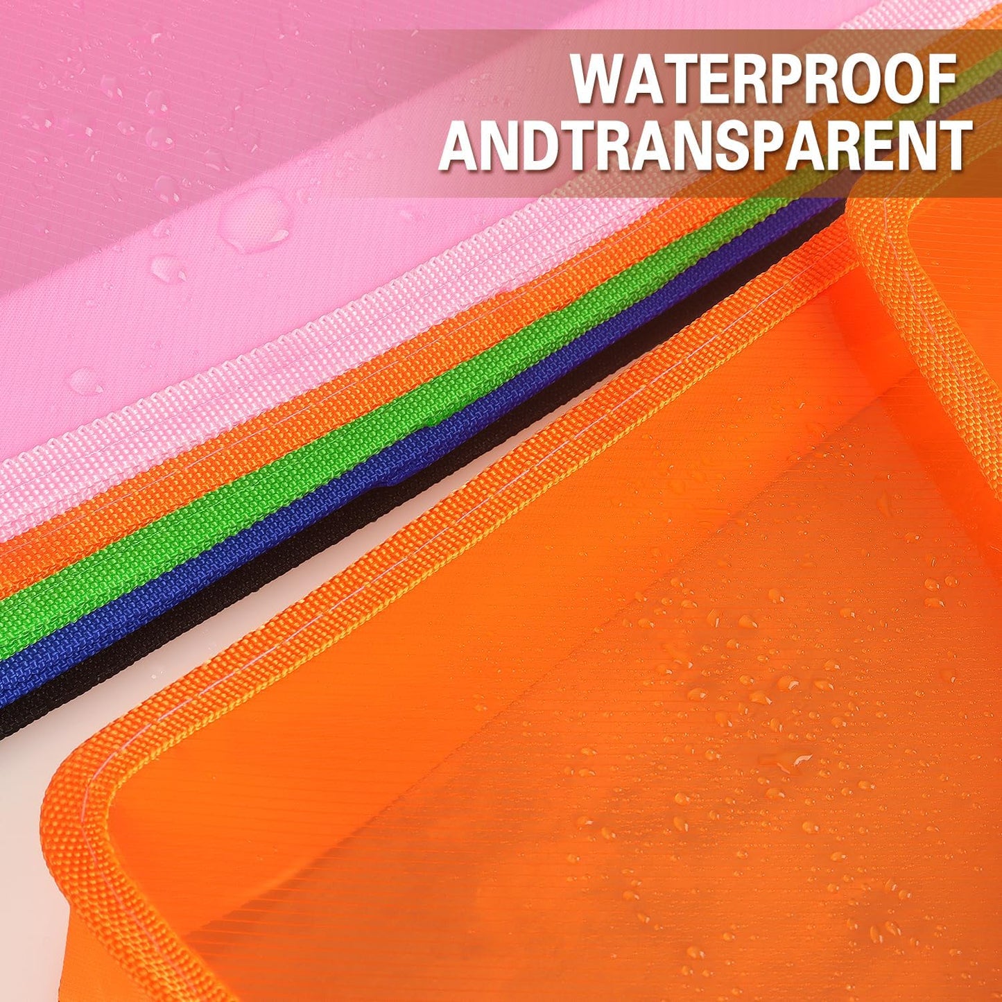 Plastic Expanding File Folder, Transparent envelopes with Snap Closure, No Dividers, Large Capacity, Fit Letter/A4 Size (Orange)