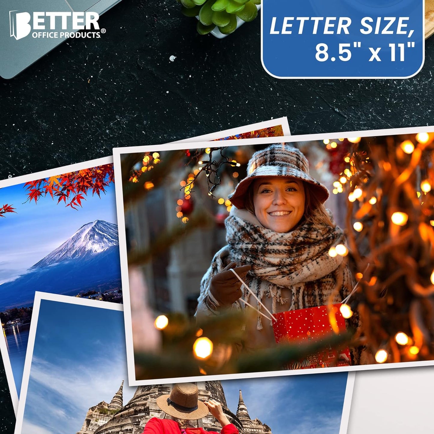 Better Office Products Glossy Photo Paper, 8.5 x 11 Inch, 100 Sheets, 200 gsm/53LBS, Letter Size, 100-Count Pack