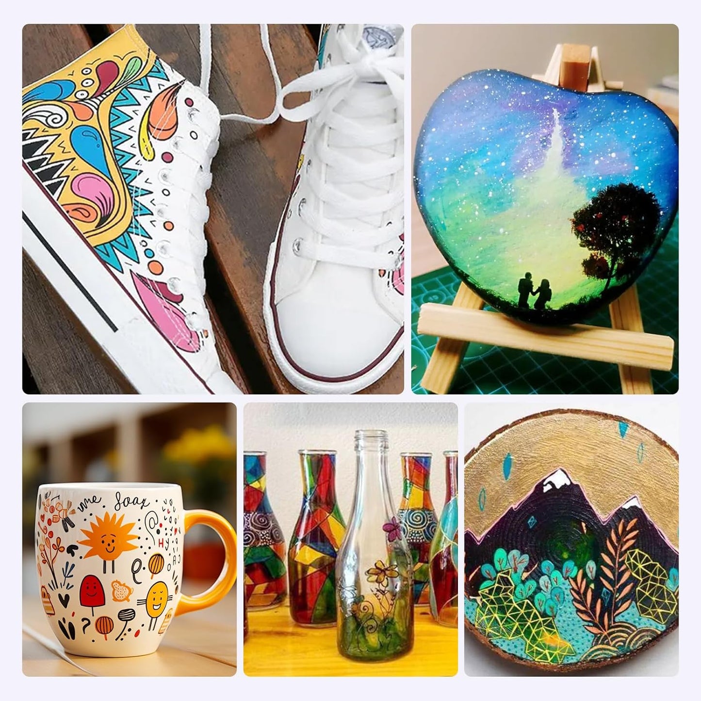 Red Paint Marker Pens, 2 Pack Single Color Oil Based Permanent Paint Markers for Rock Painting, Wood, Plastic, Glass, Ceramic, Metal, Canvas, Mugs (Red,2 Pack)