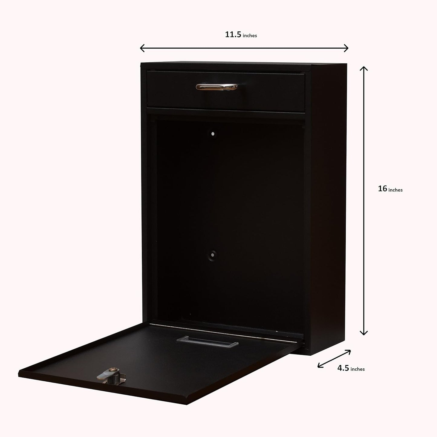 Wall Mounted Locking Vertical Dropbox Mailbox - Safe and Secure (Large) | Made with Galvanized Steel (Black Combination Lock)