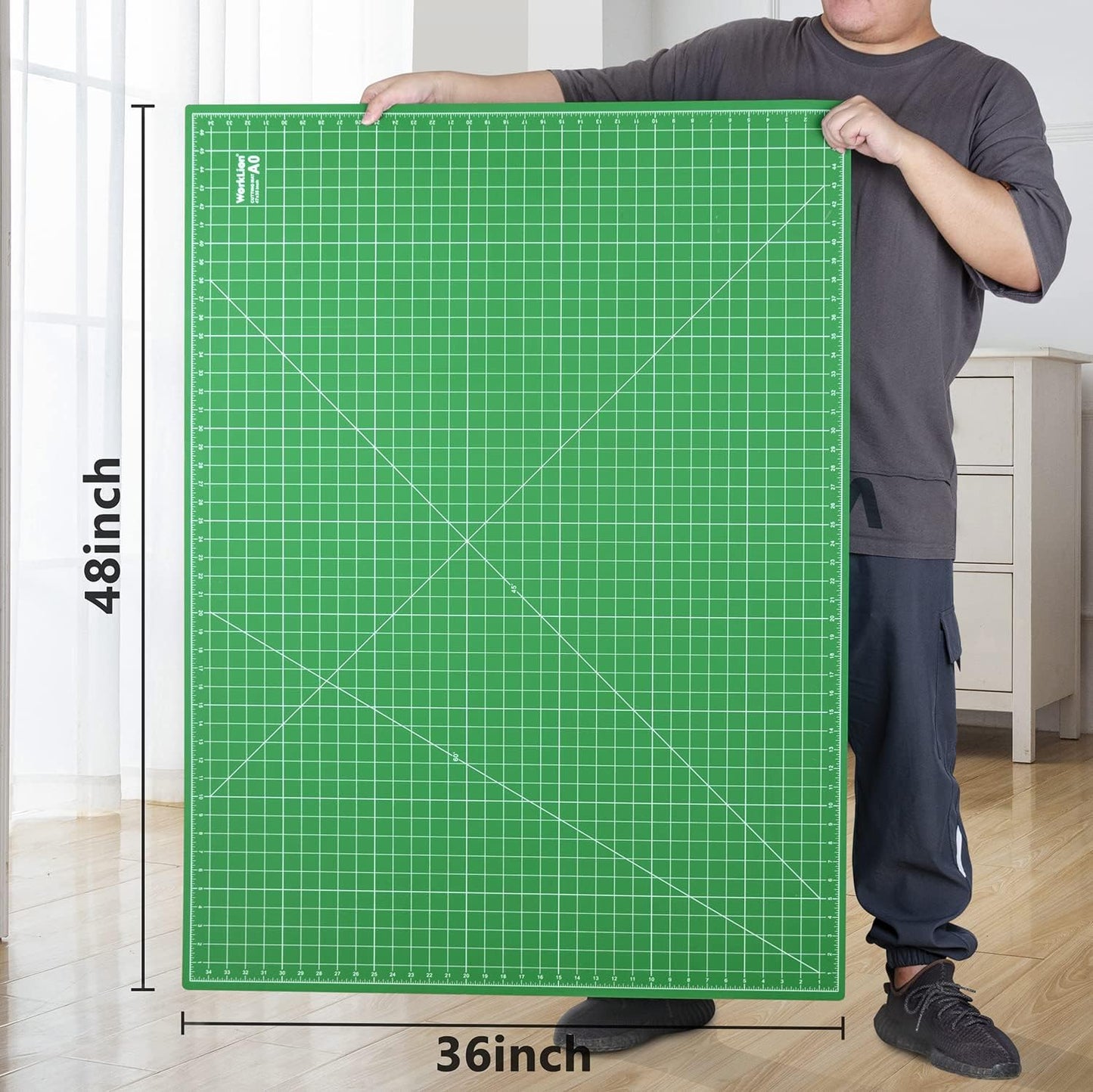 worklion self healing cutting mat 36" x 48" for sewing,fabric cutting,rotary cutting,5-layer non-slip as desk top for Scrapbooking & Quilting & Sewing & Arts & Crafts Project……