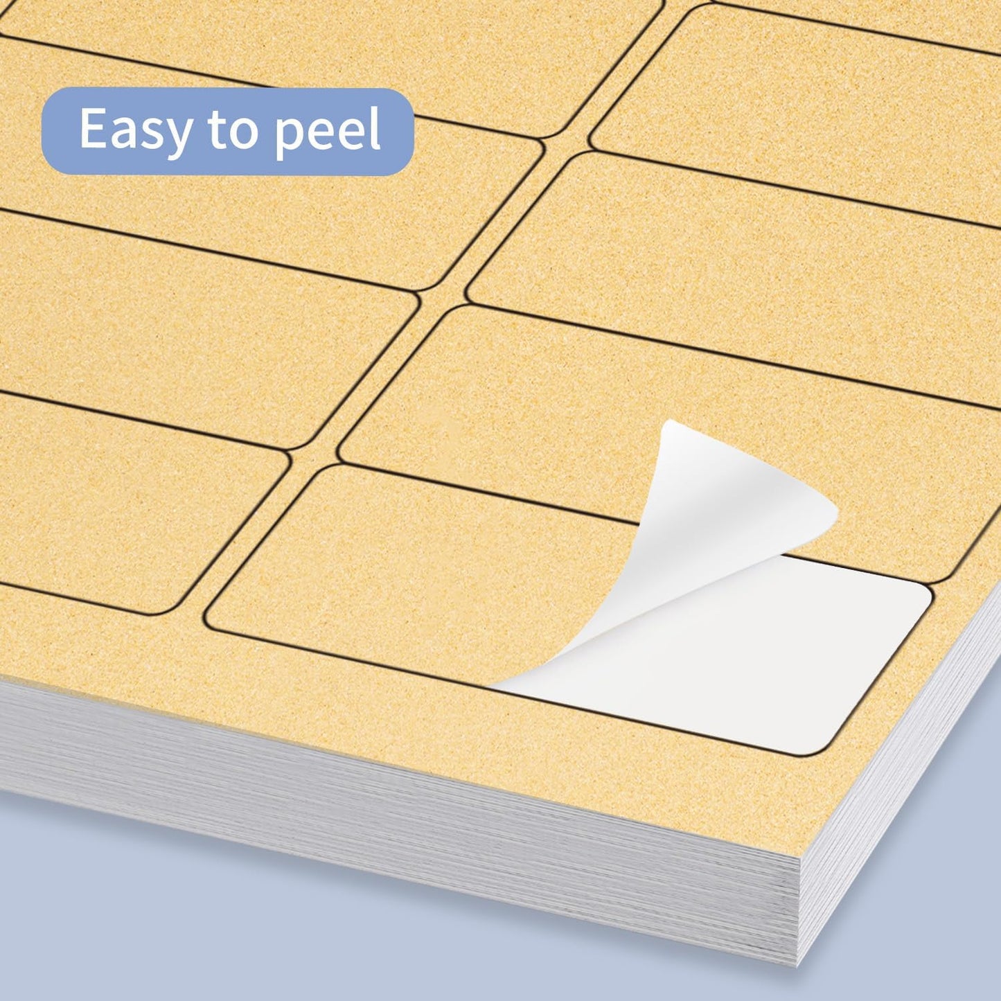 1" x 2-5/8" Kraft Labels Stickers, Address Labels 600 Label Paper for Laser/Inkjet Printer mailing Labels, Letter Size with Print Templates - 20 Sheets