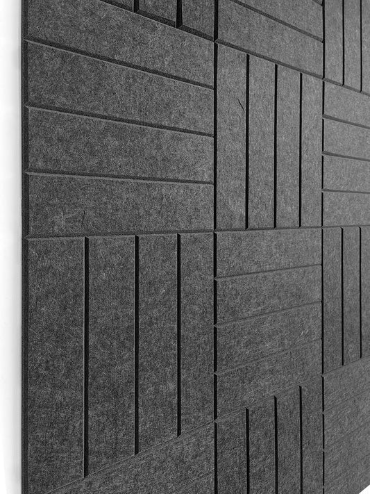 Large Cork Board Alternative - 12-Pack Felt Wall Tiles with Safe Removable Adhesive Tabs, Cork Wall Tiles Bulletin Board Home Office Essentials - Gray Black